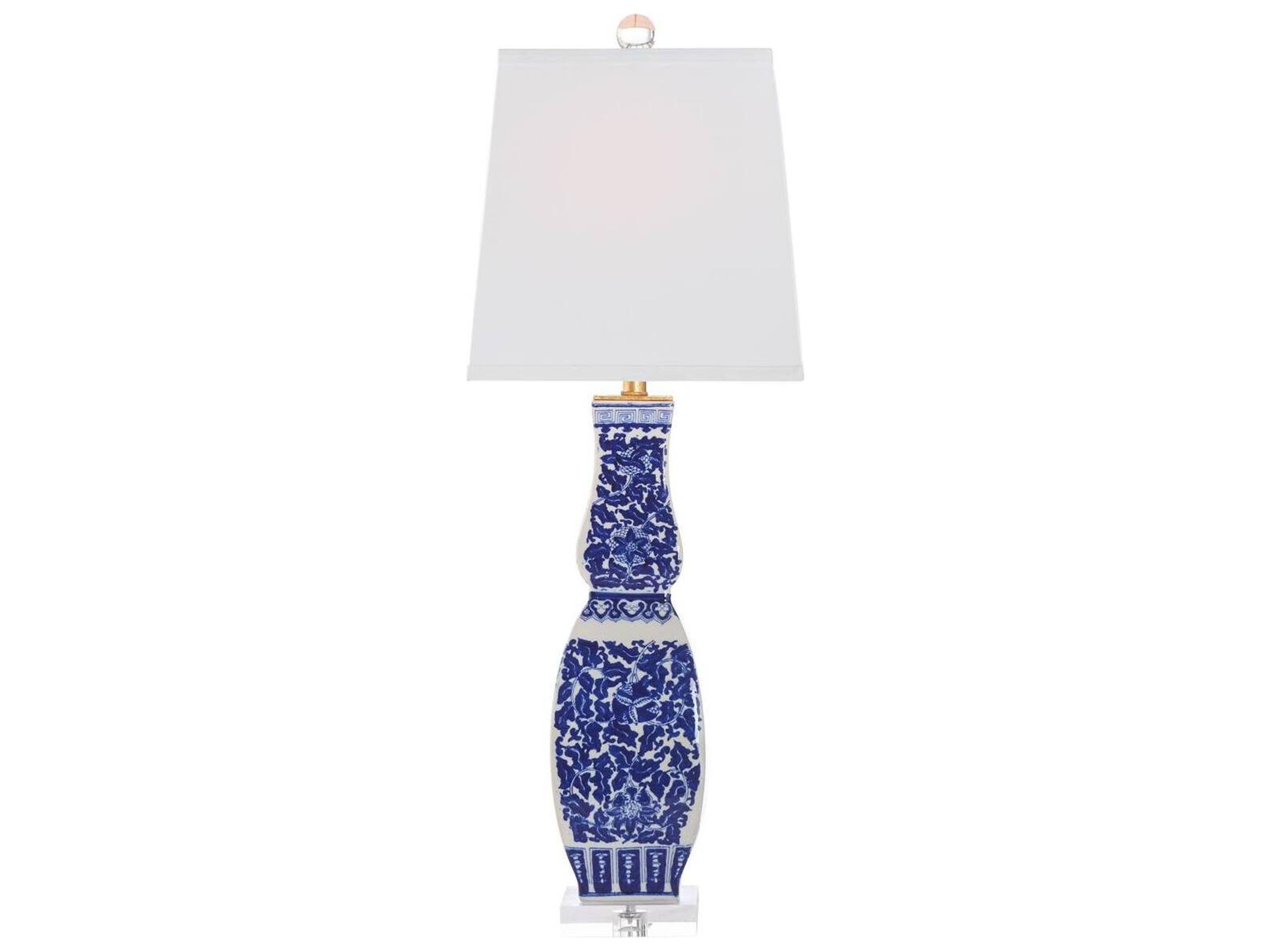Bill Cain Blue Silkette Traditional Table Lamp