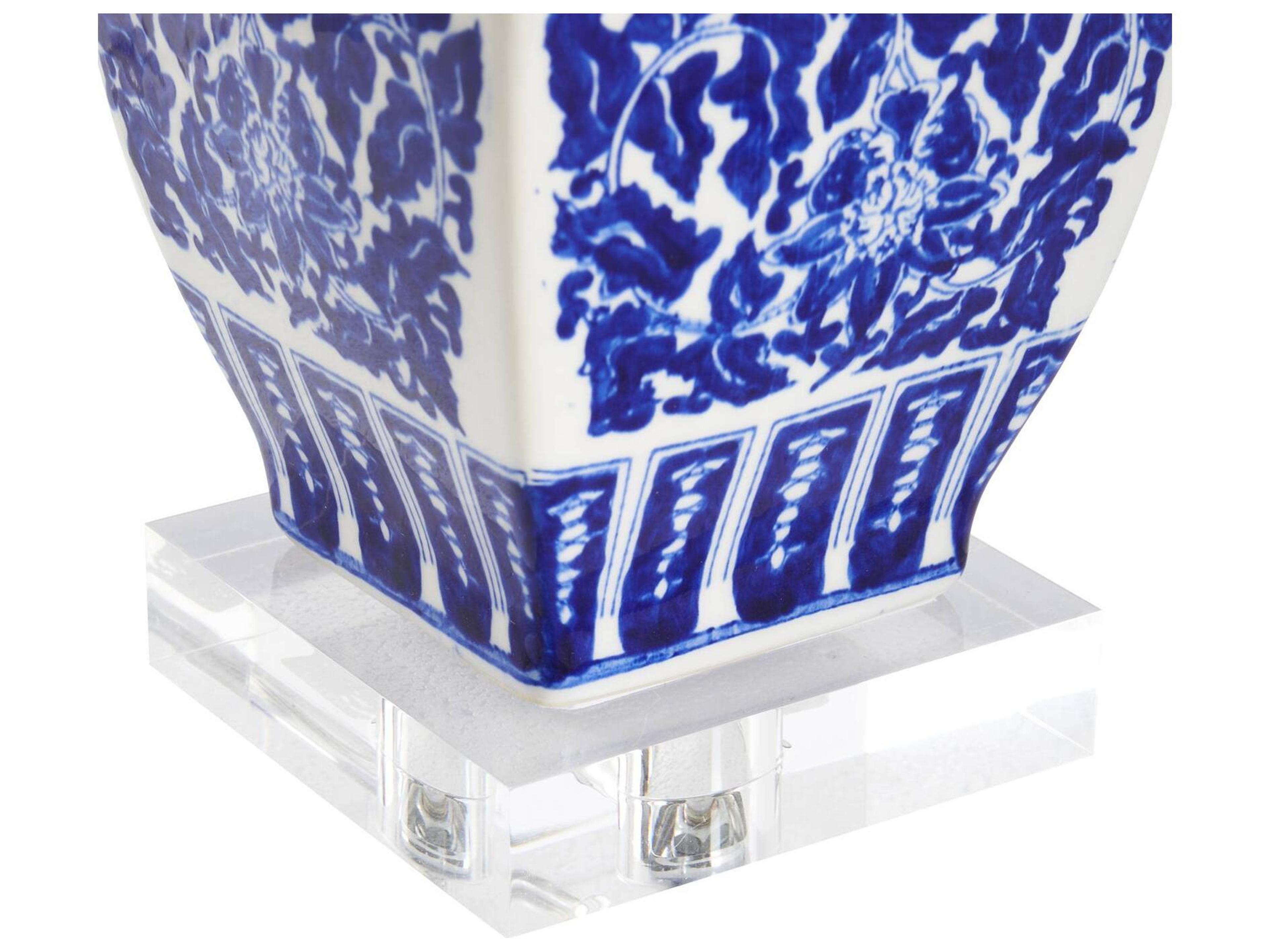 Chelsea House Bill Cain Blue Silkette Traditional Table Lamp