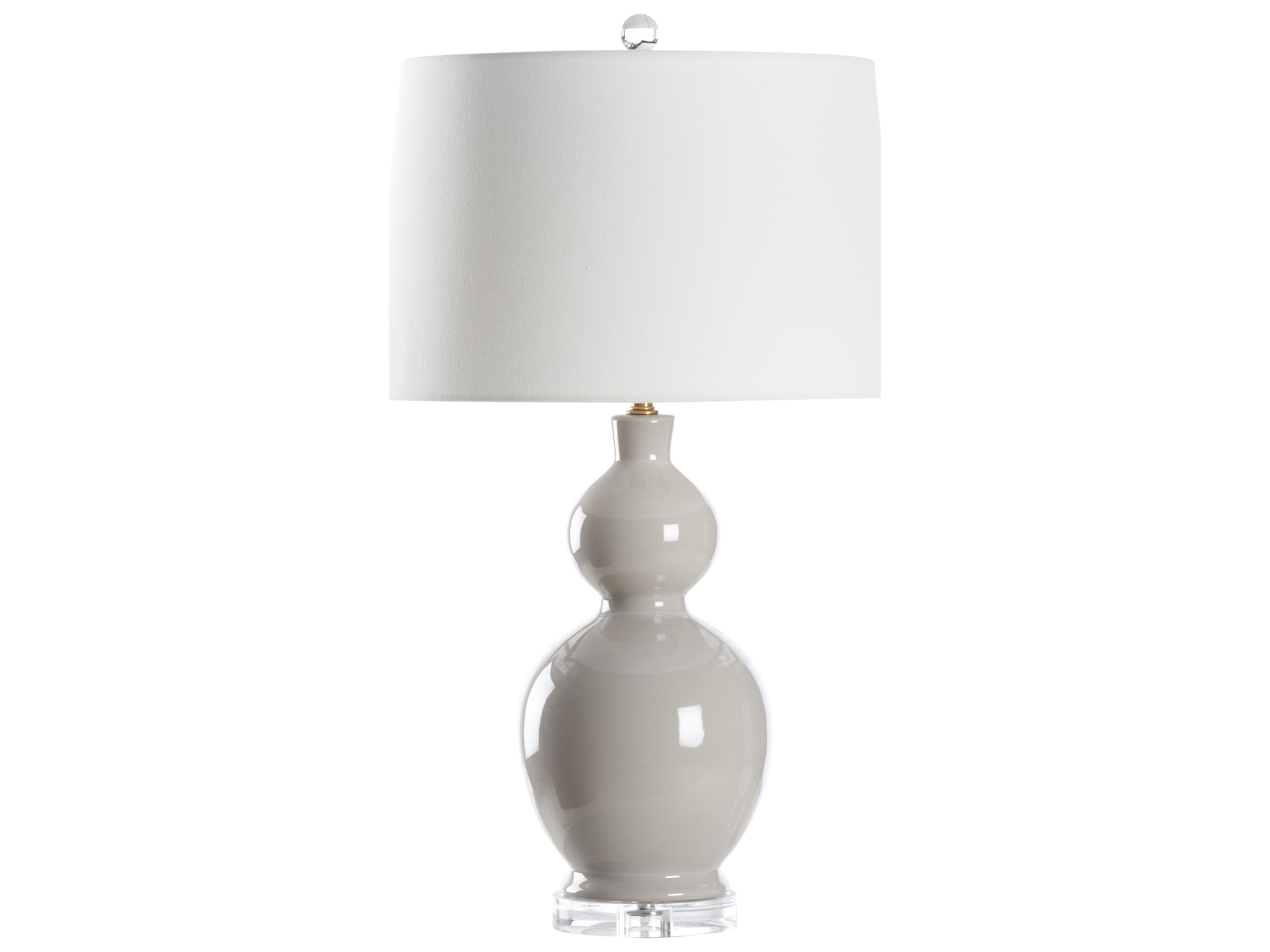 Chelsea House Bill Cain Gray Glaze Clear Linen Table Lamp