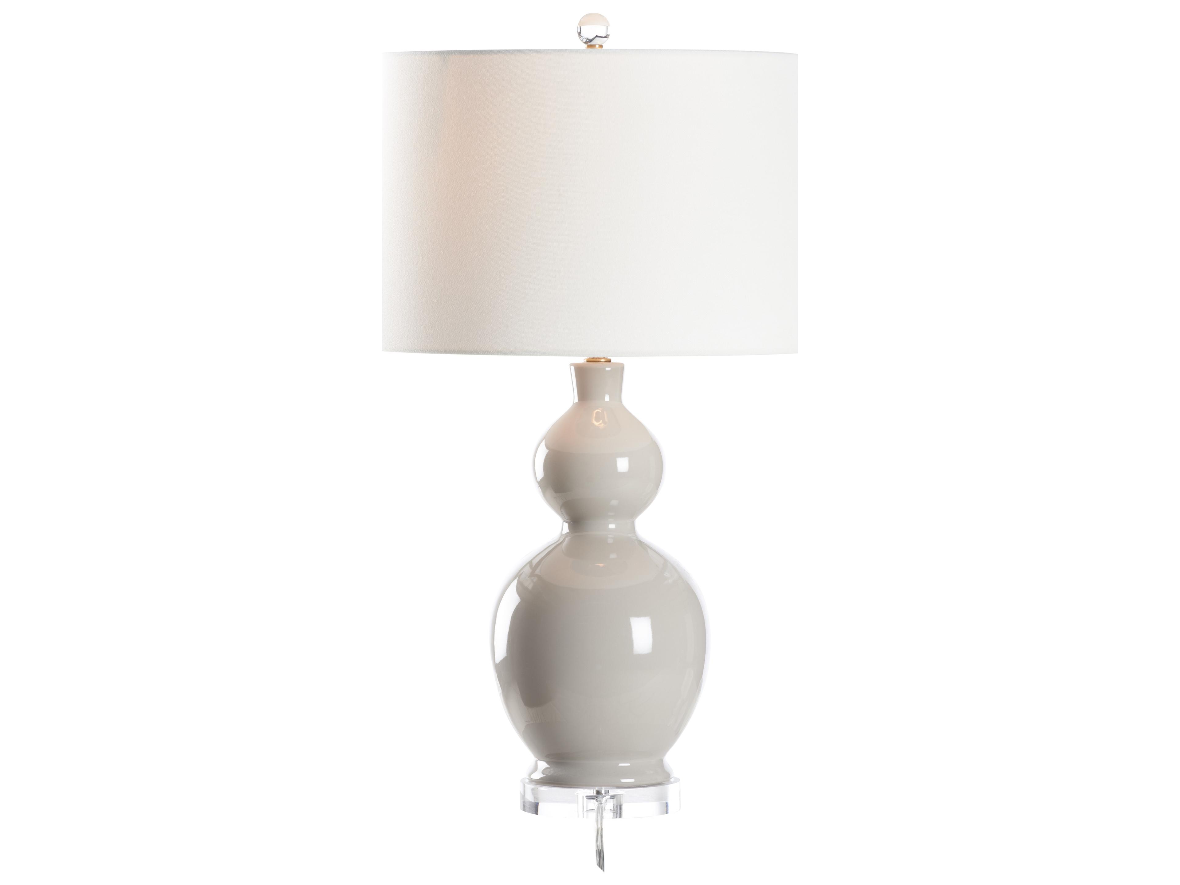 Chelsea House Bill Cain Gray Glaze Clear Linen Table Lamp