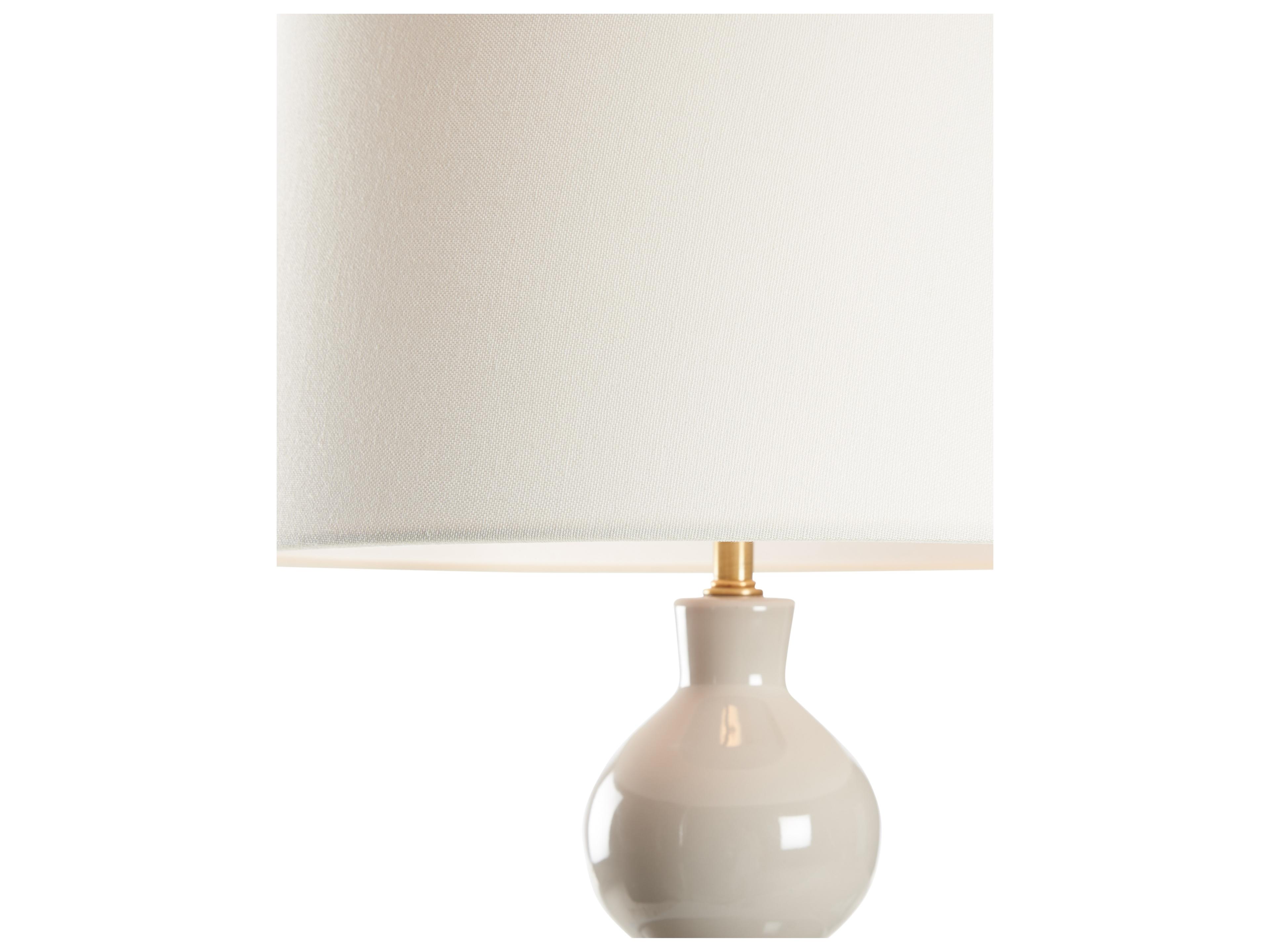Chelsea House Bill Cain Gray Glaze Clear Linen Table Lamp