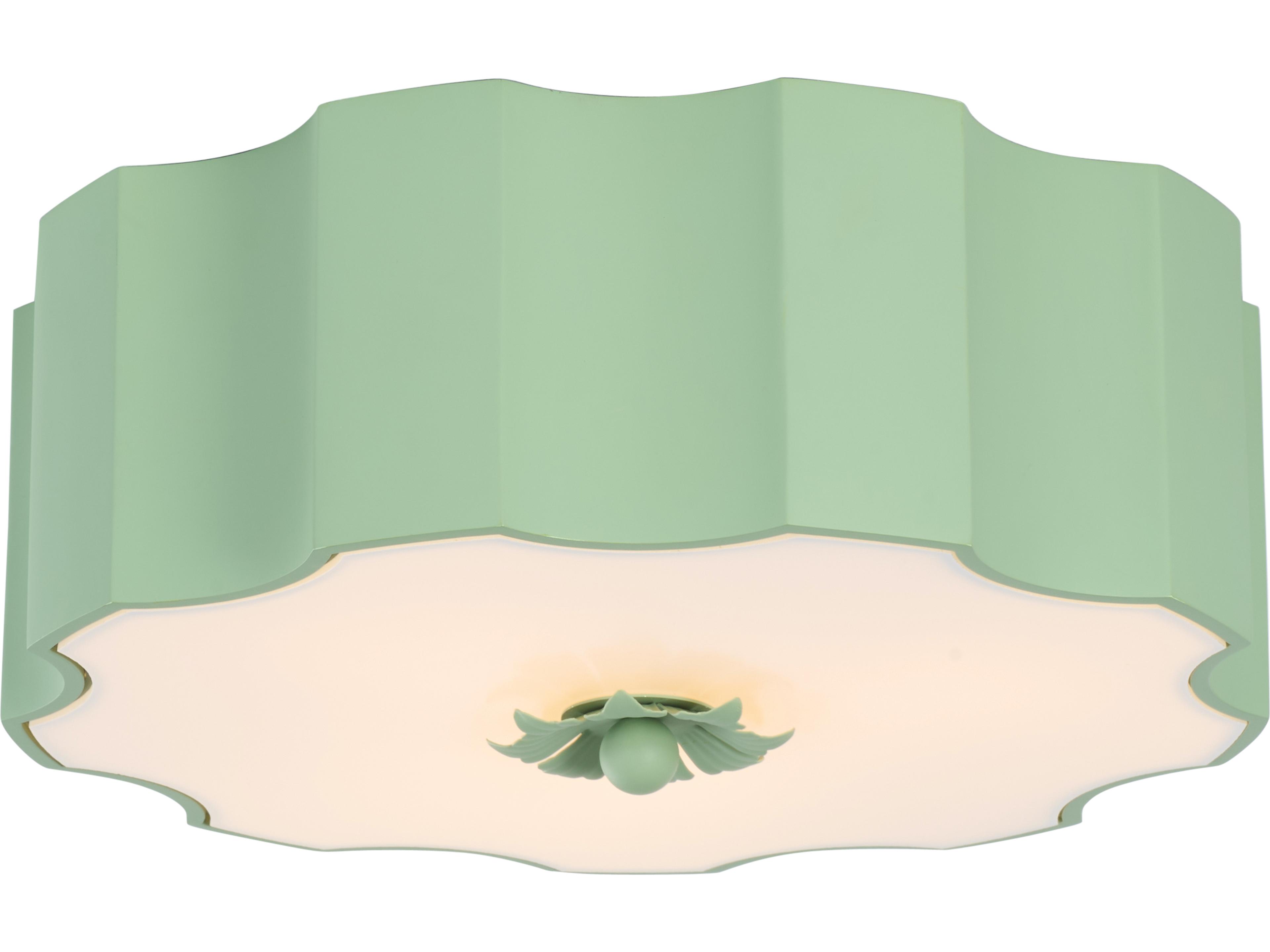 Amanda Lindroth 3-Light Green Geometric Flush Mount