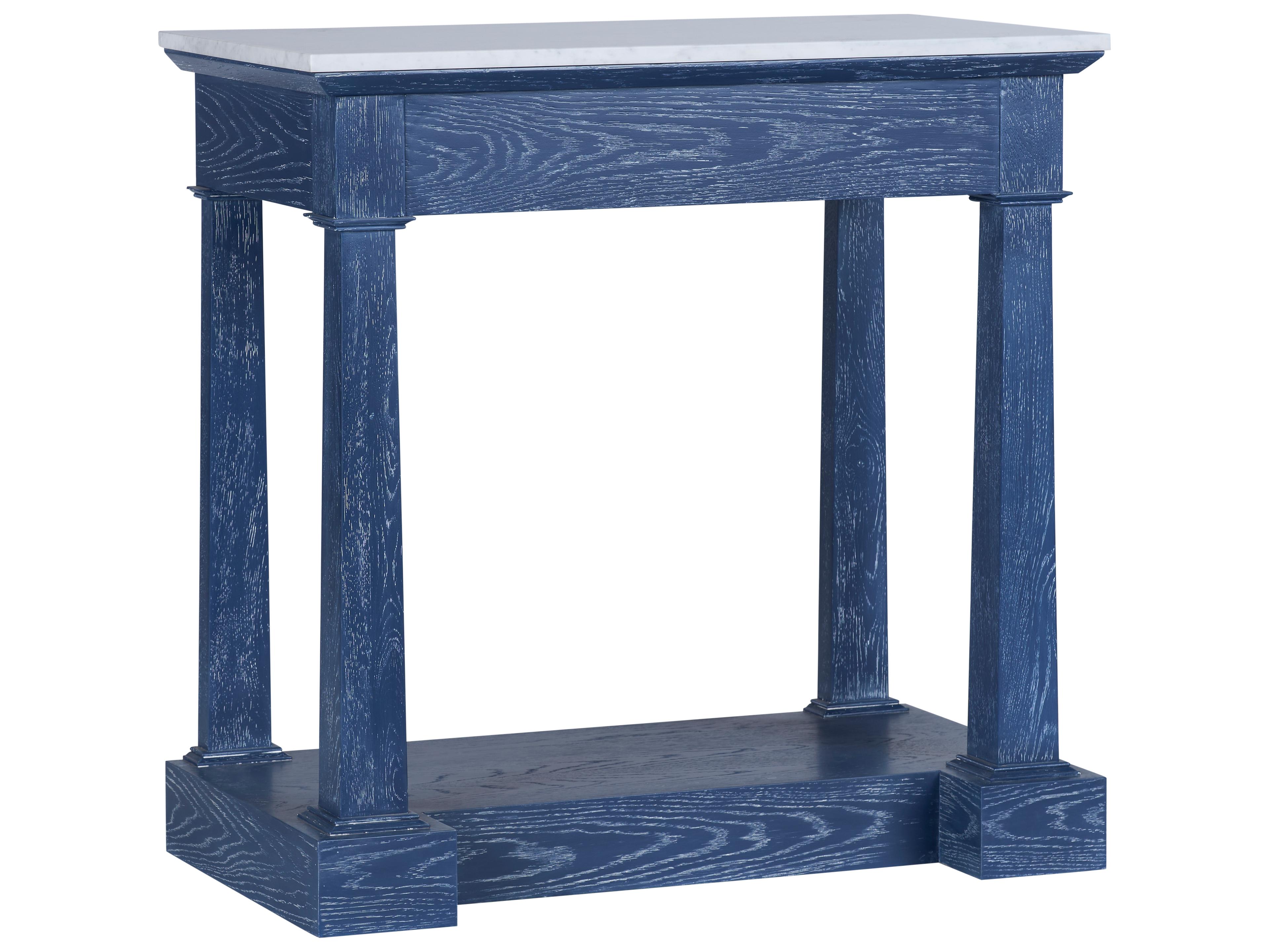 Jamie Merida Rectangular Marble Blue Console Table