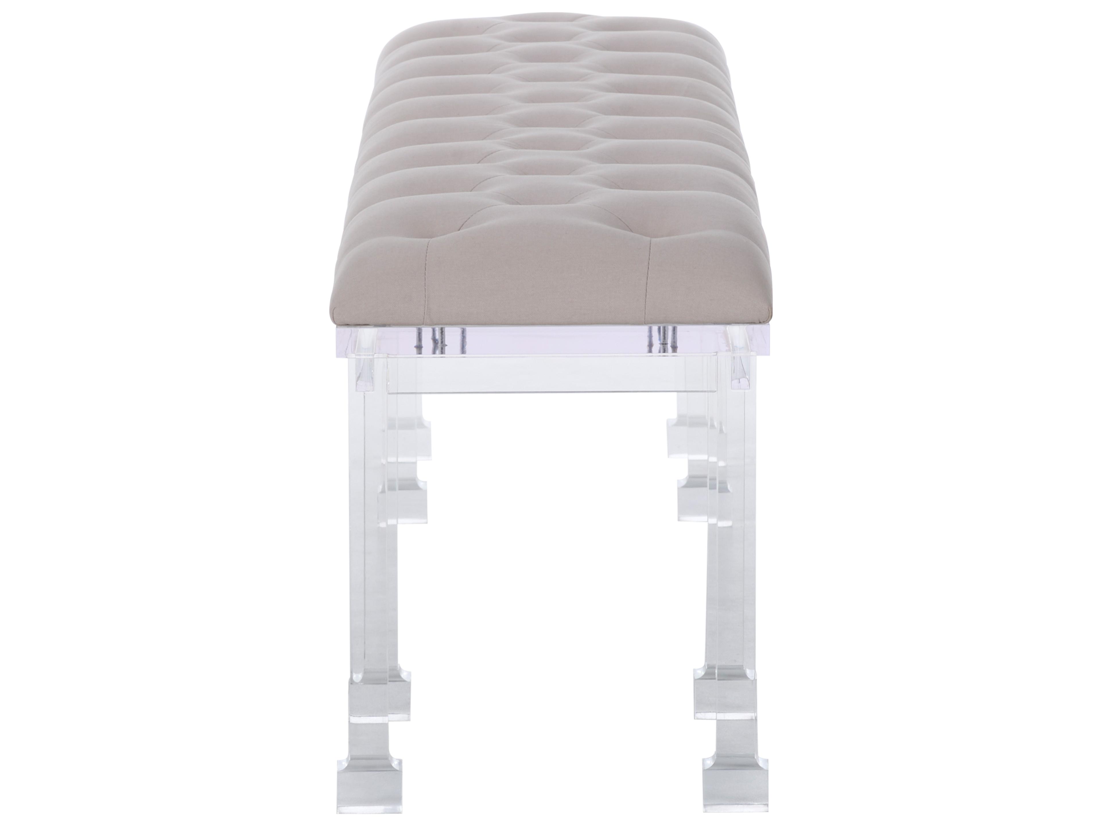 Chelsea House Bill Cain Clear Gray Velvet Upholstered Ottoman