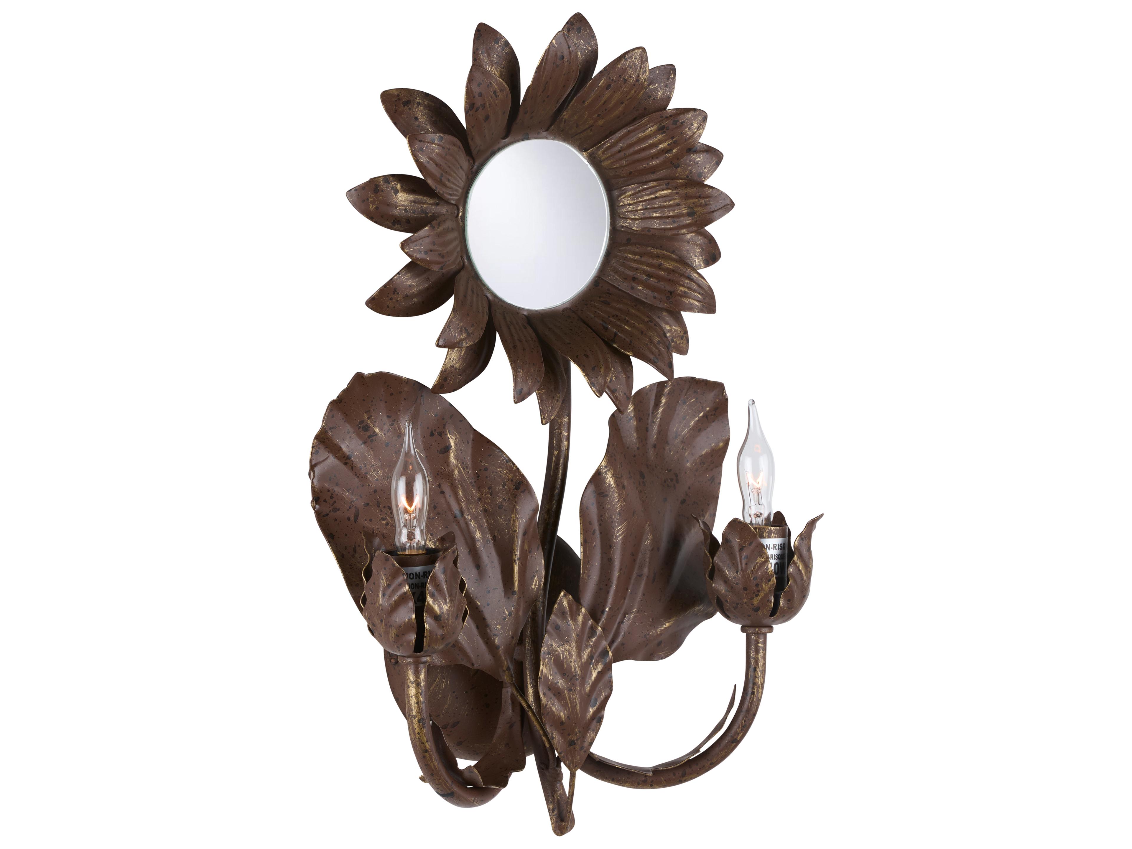2-Light Brown Traditional Wall Sconce