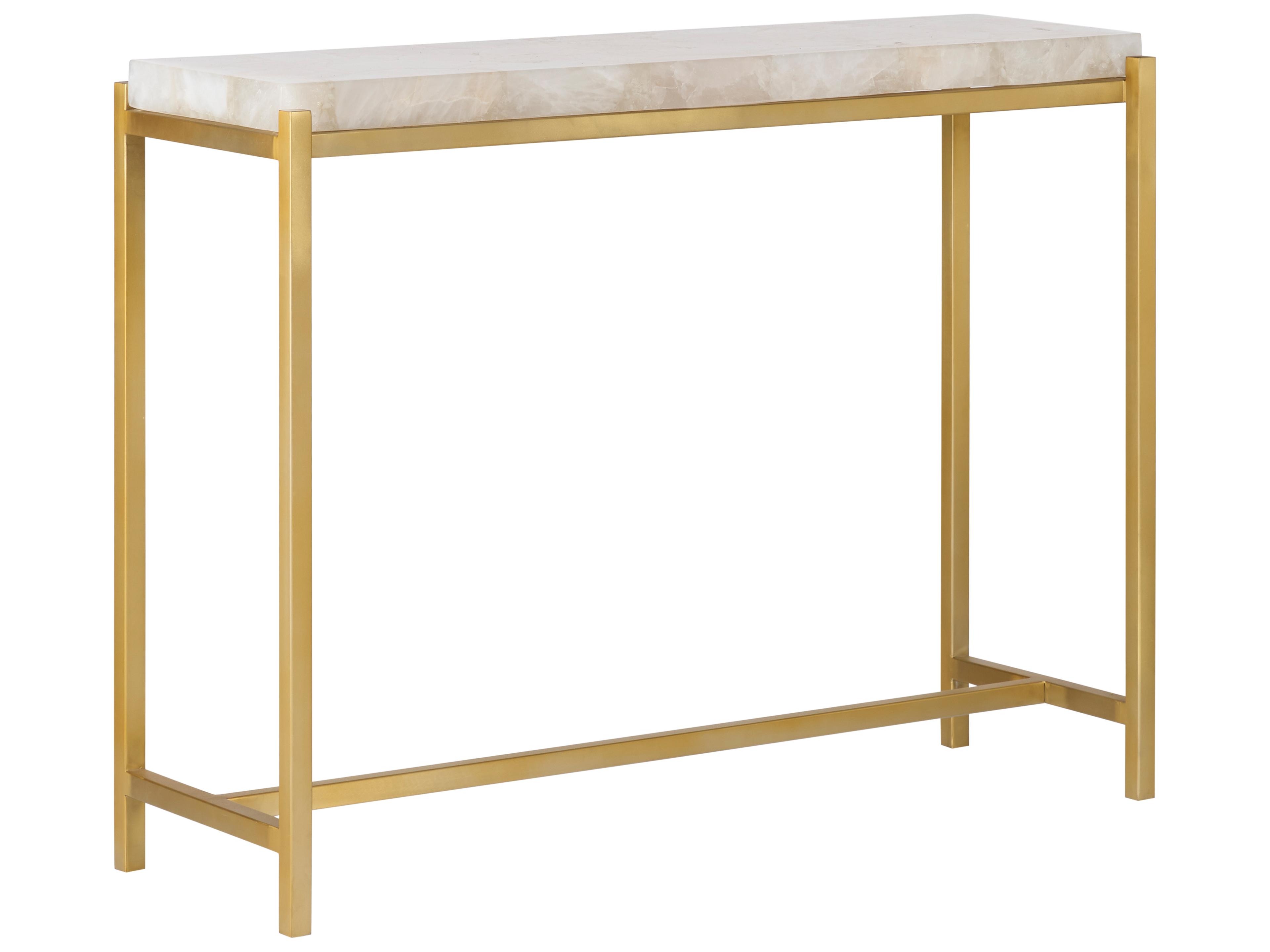 Rectangular Marble White Cream Console Table