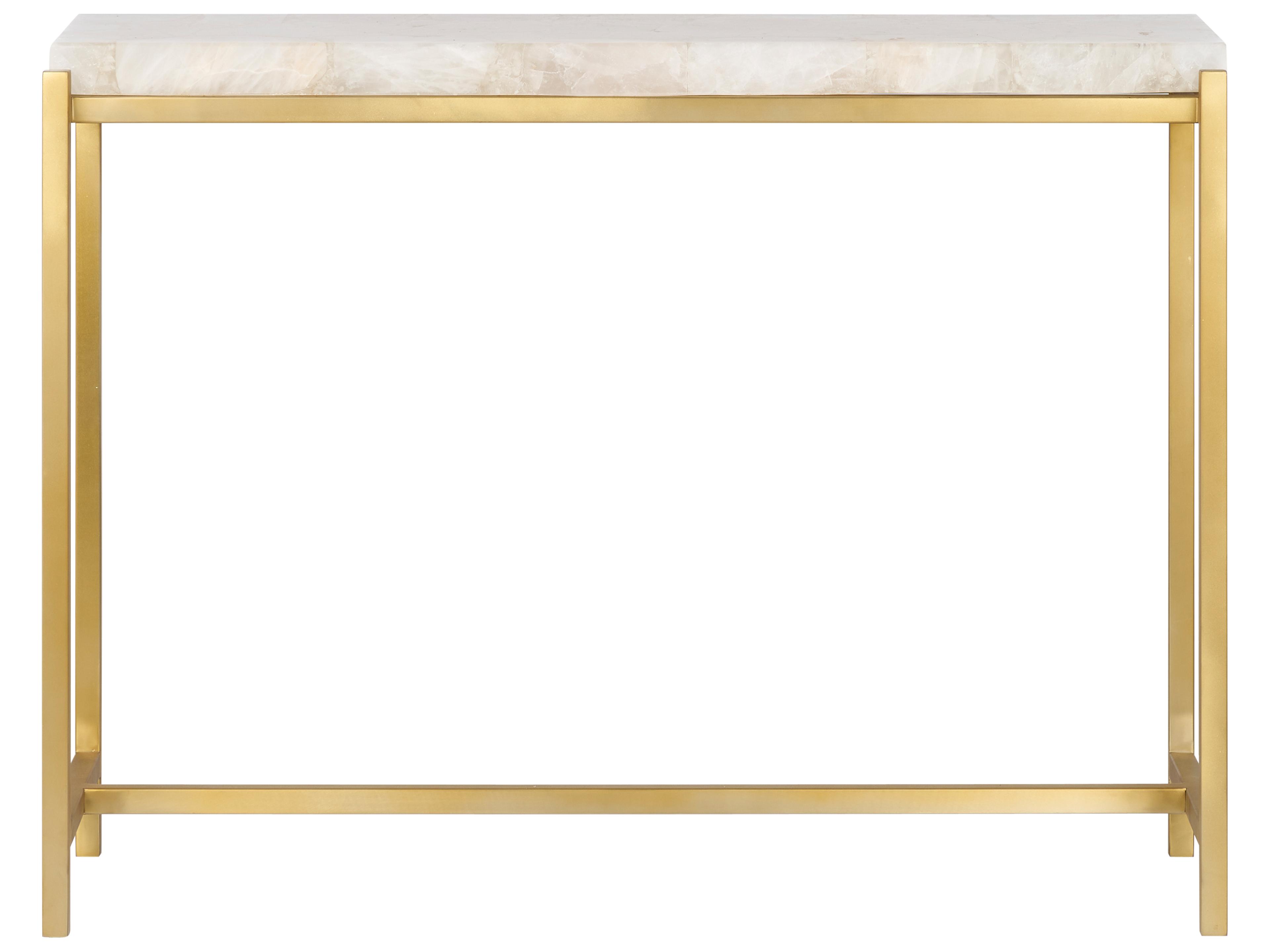 Chelsea House Rectangular Marble White Cream Console Table