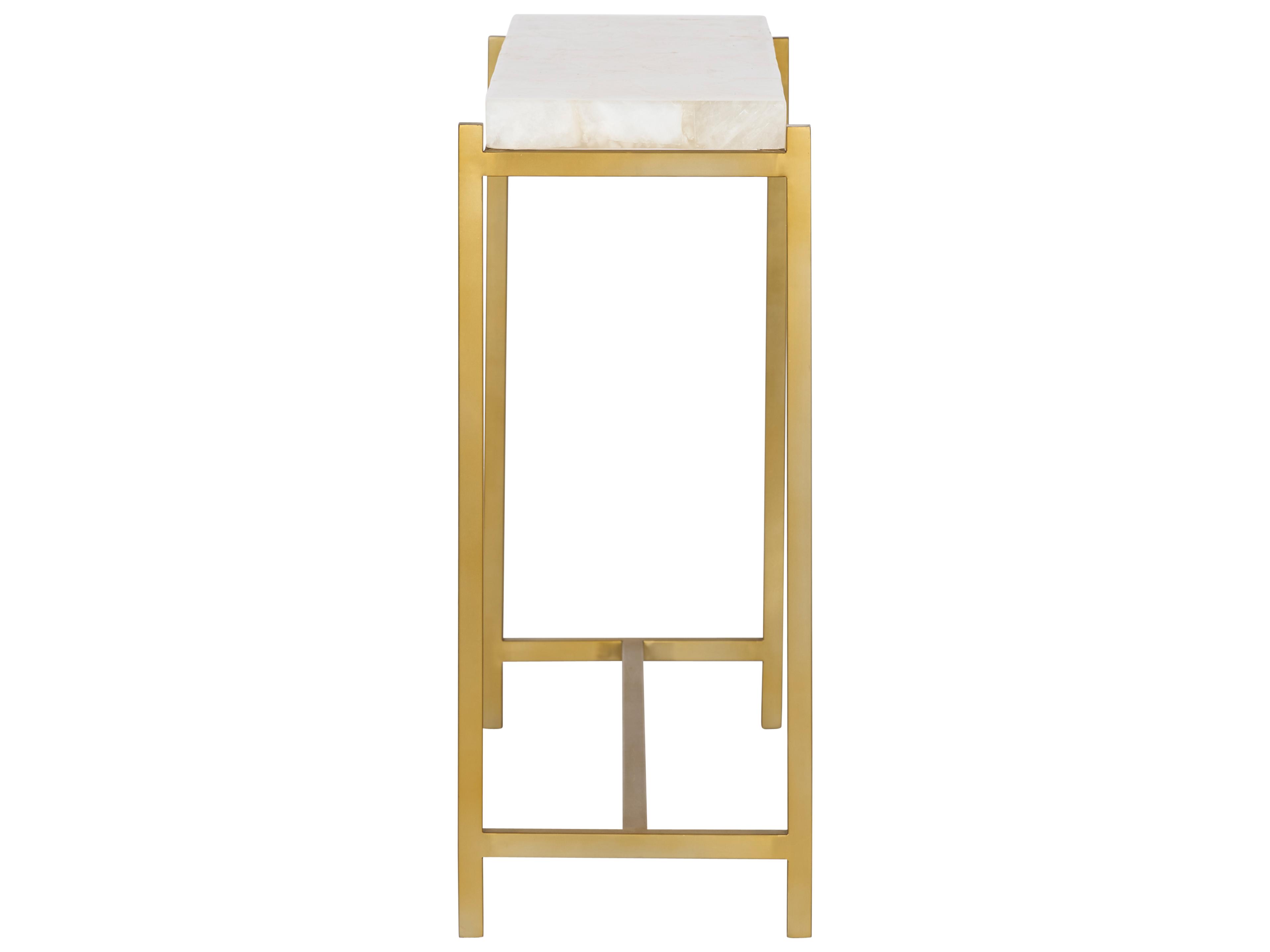 Chelsea House Rectangular Marble White Cream Console Table