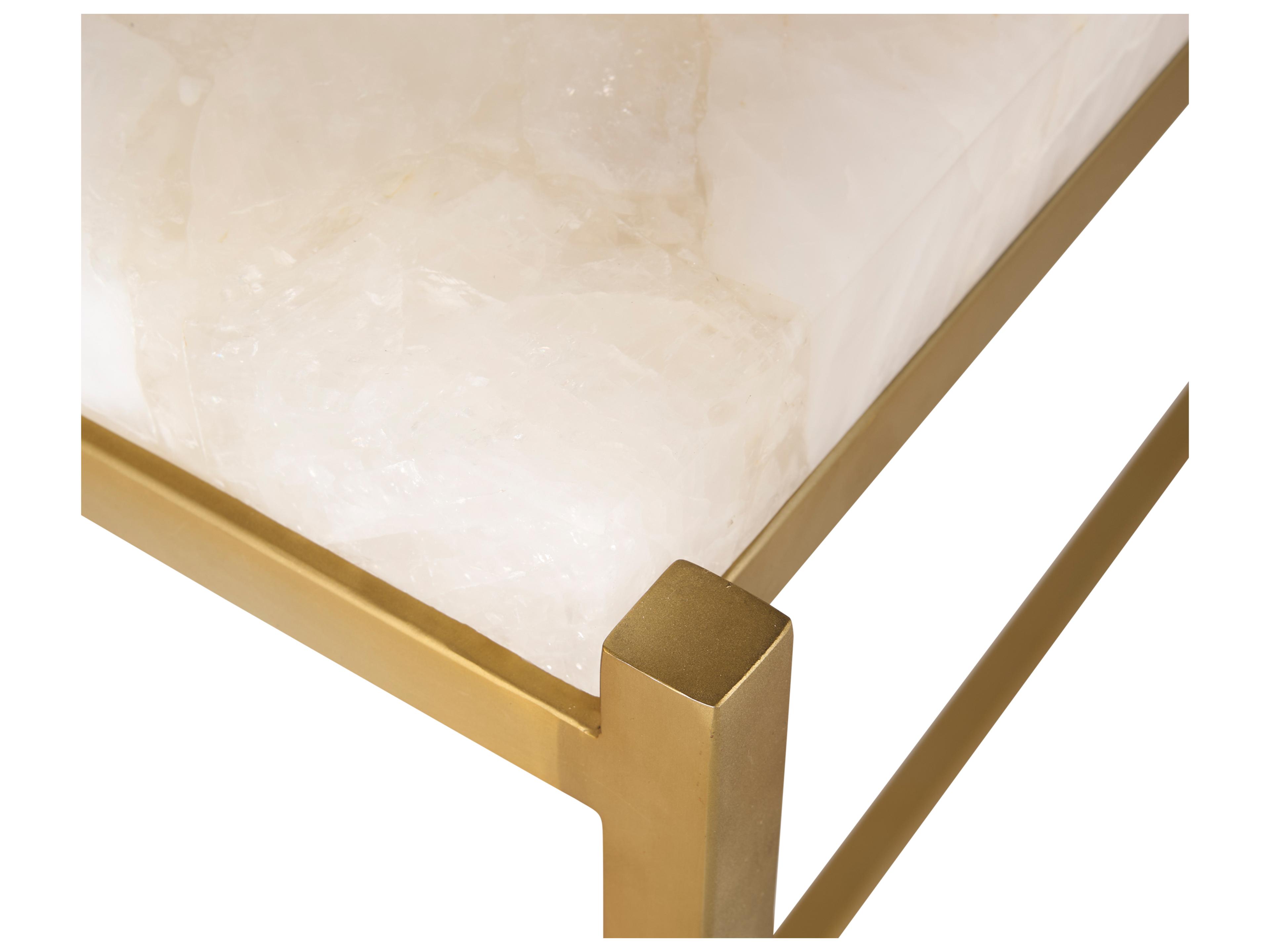 Chelsea House Rectangular Marble White Cream Console Table