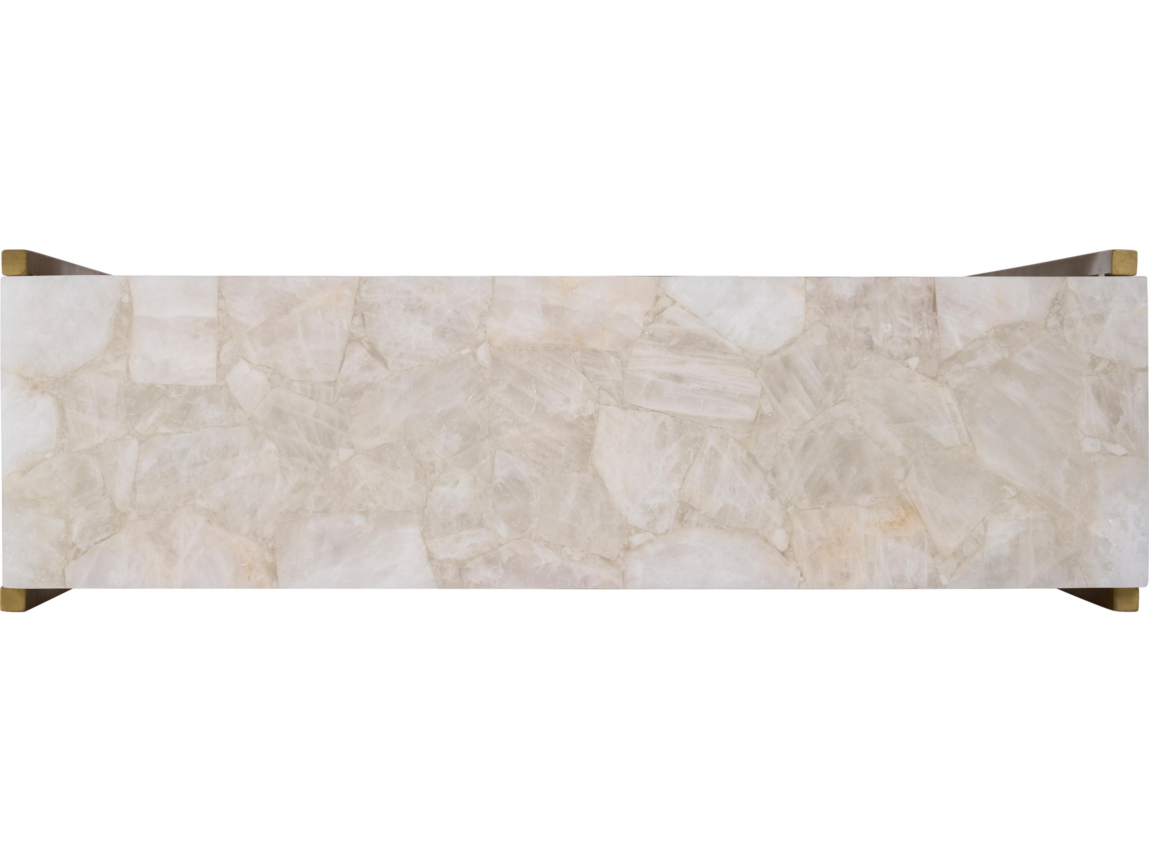 Chelsea House Rectangular Marble White Cream Console Table