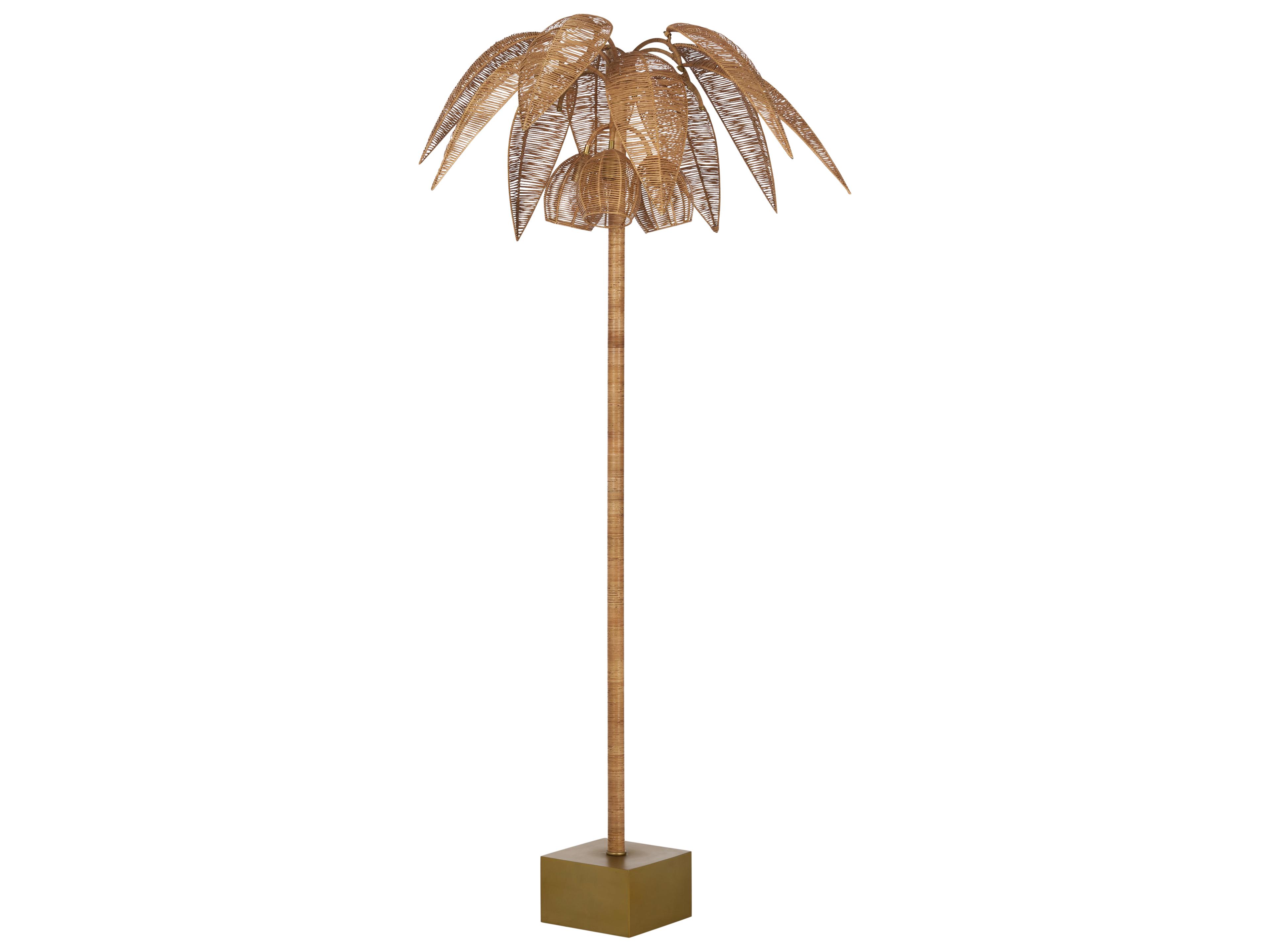 Chelsea House Brown Rattan Floor Lamp