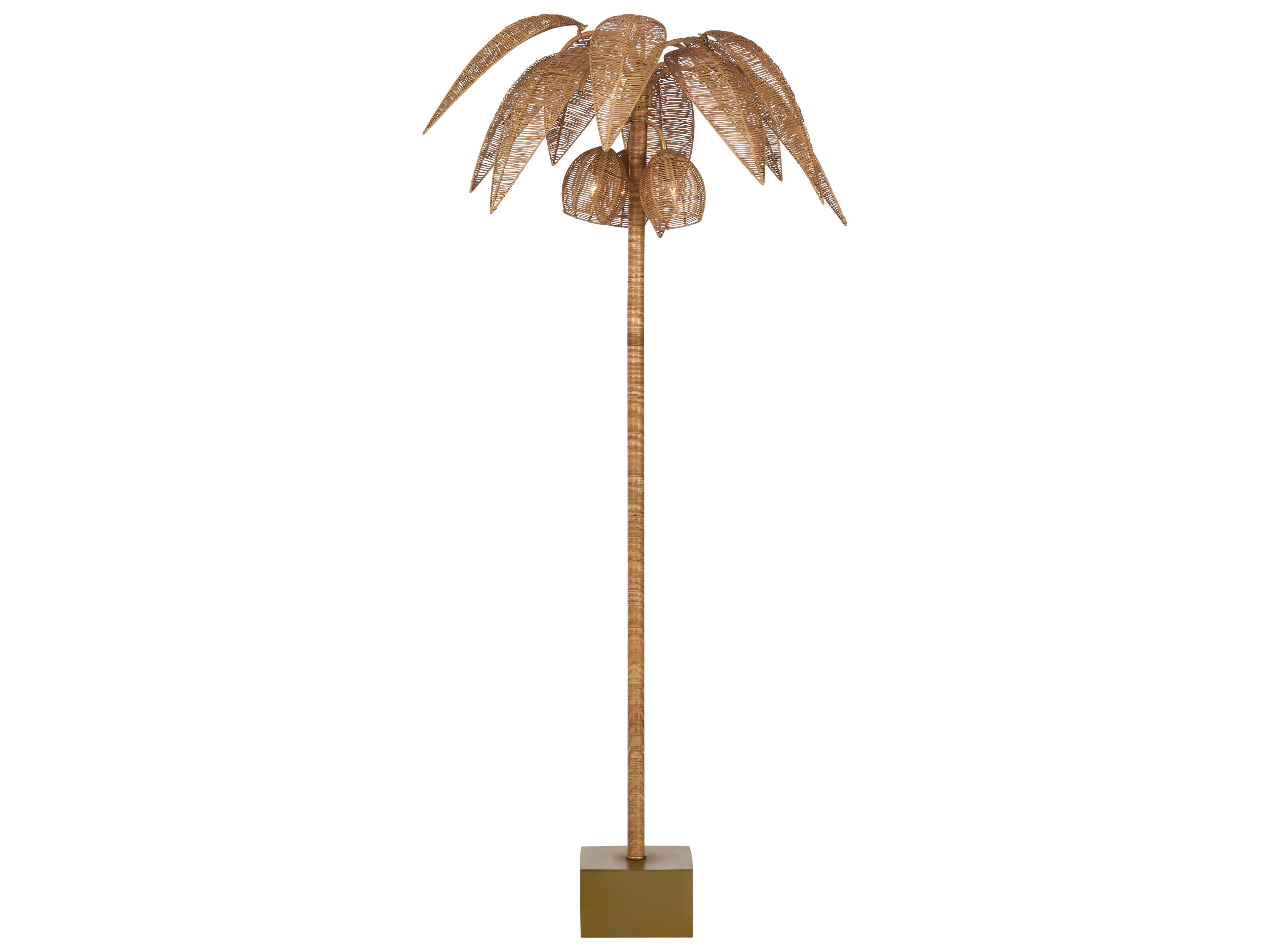 Chelsea House Brown Rattan Floor Lamp