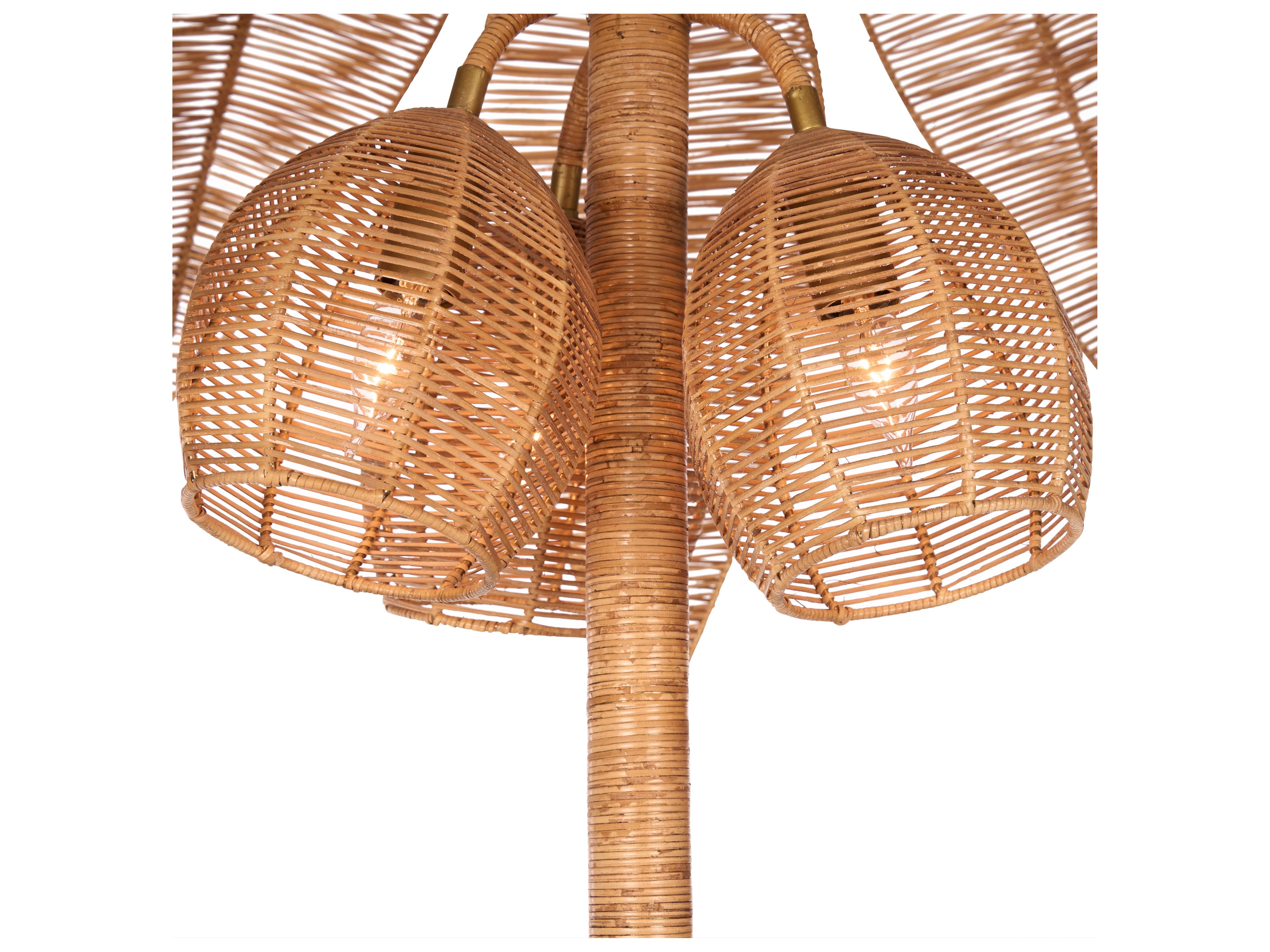 Chelsea House Brown Rattan Floor Lamp