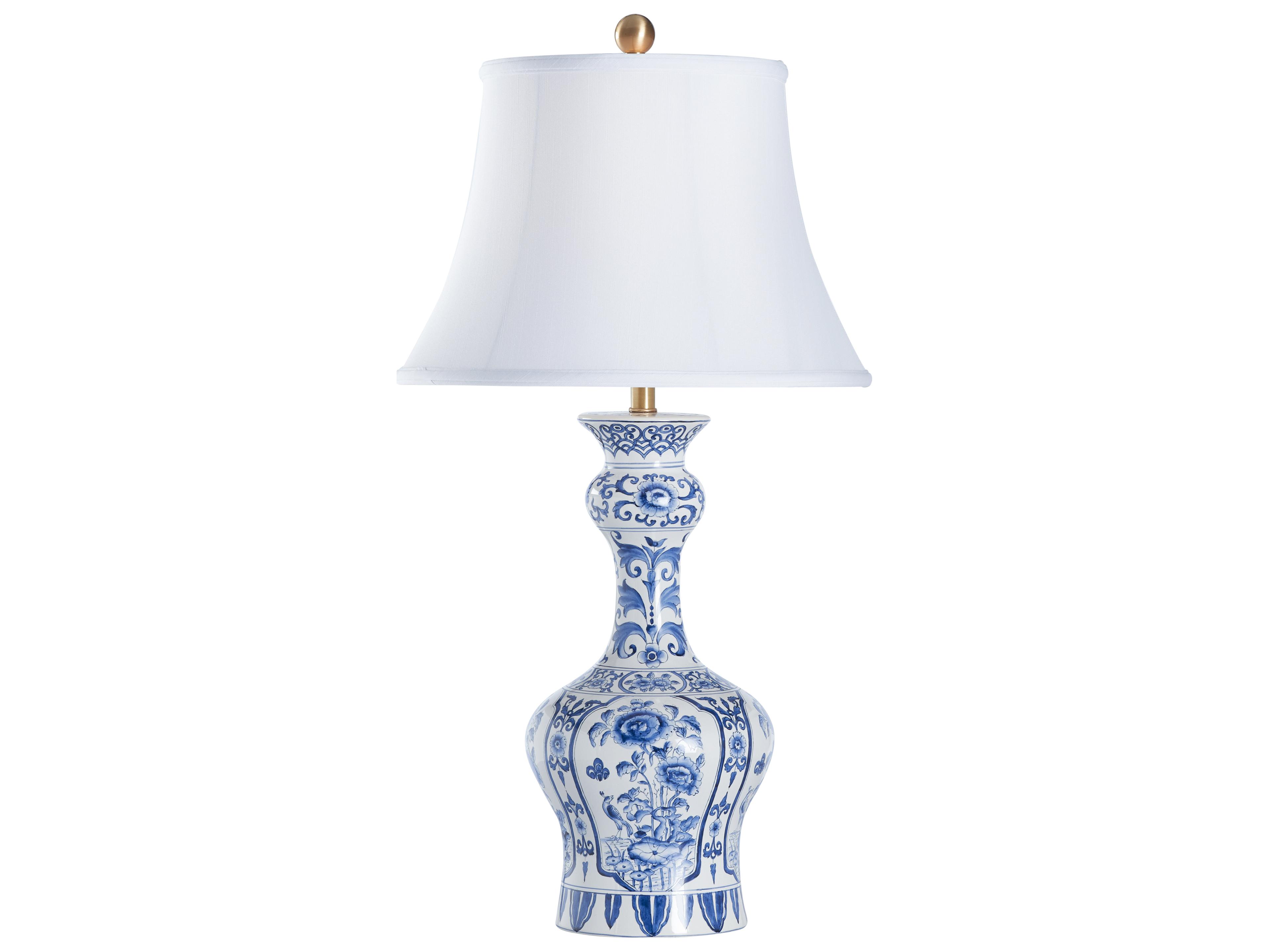 Bill Cain Black Silkette Blue Traditional Table Lamp