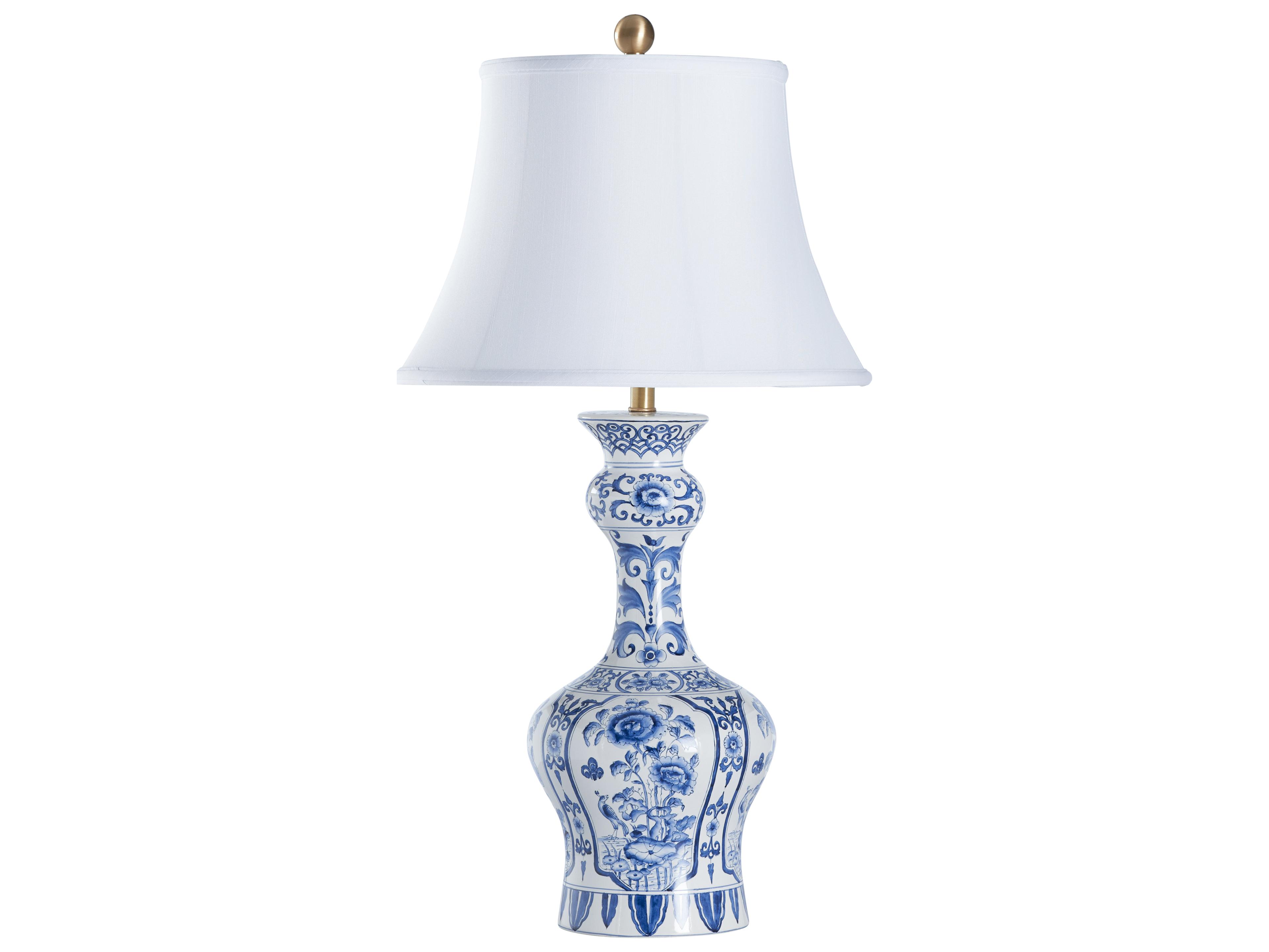 Chelsea House Bill Cain Black Silkette Blue Traditional Table Lamp