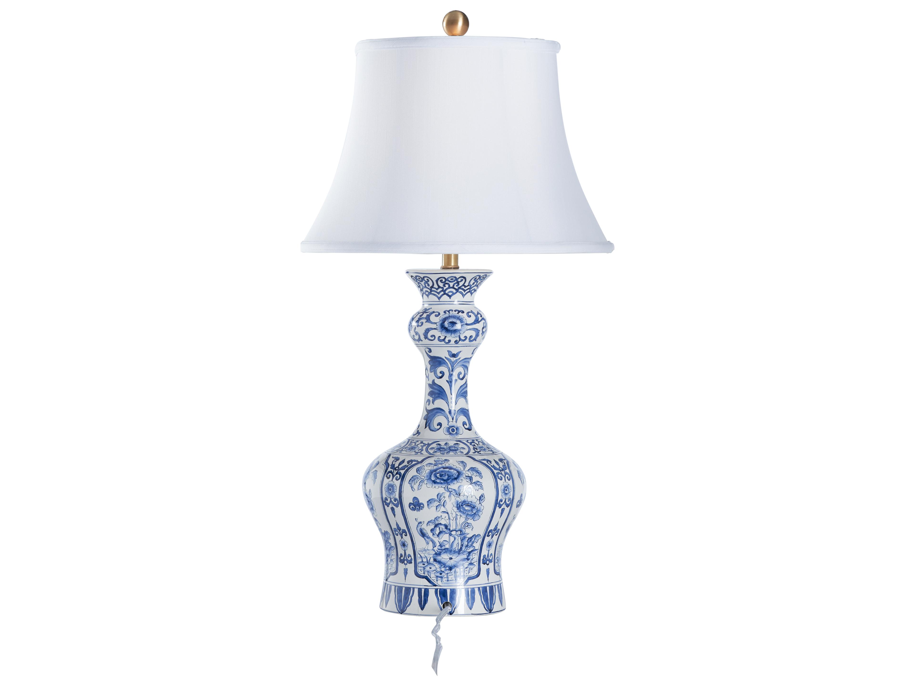Chelsea House Bill Cain Black Silkette Blue Traditional Table Lamp
