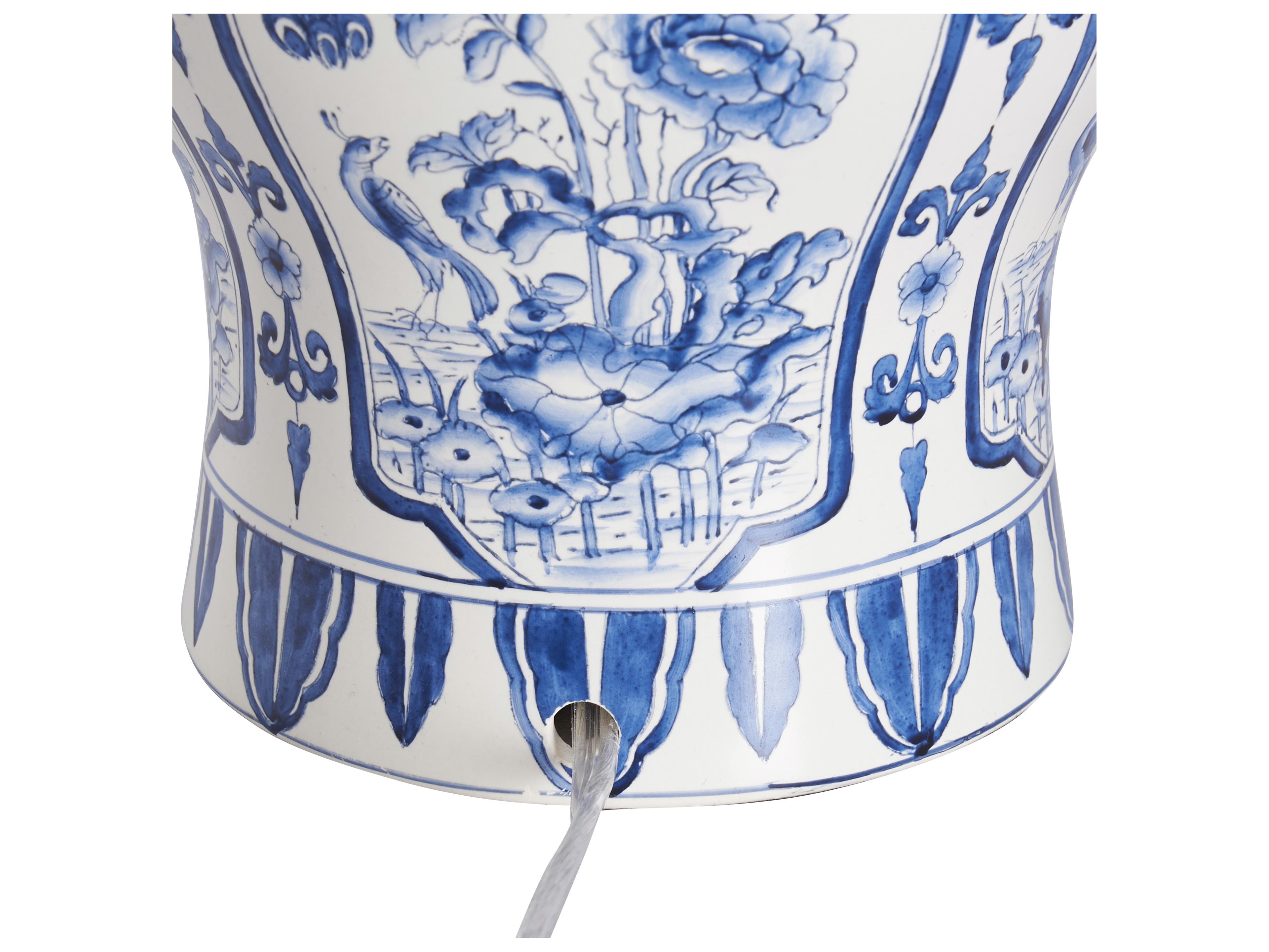 Chelsea House Bill Cain Black Silkette Blue Traditional Table Lamp