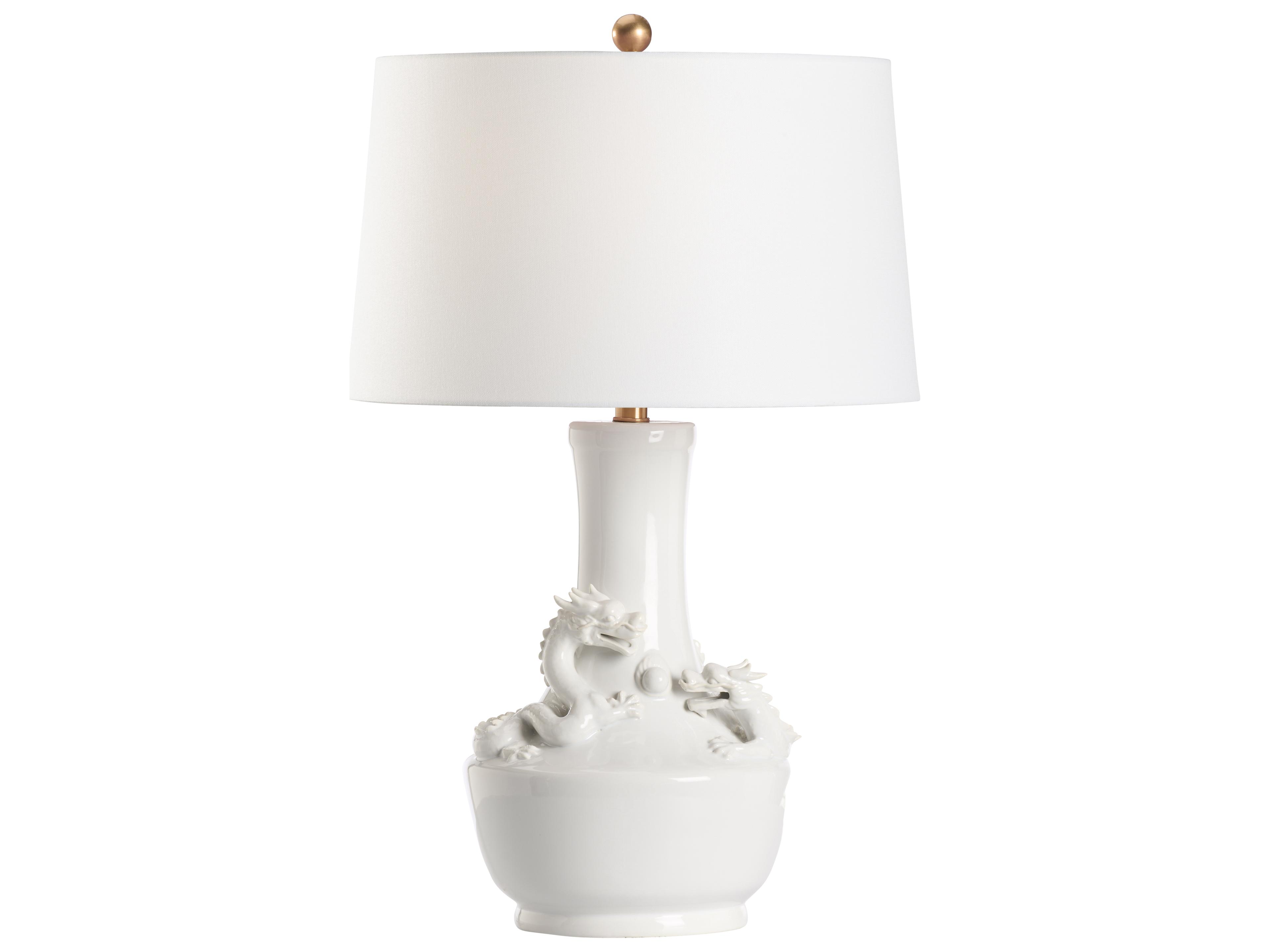 White Cream Linen Traditional Table Lamp