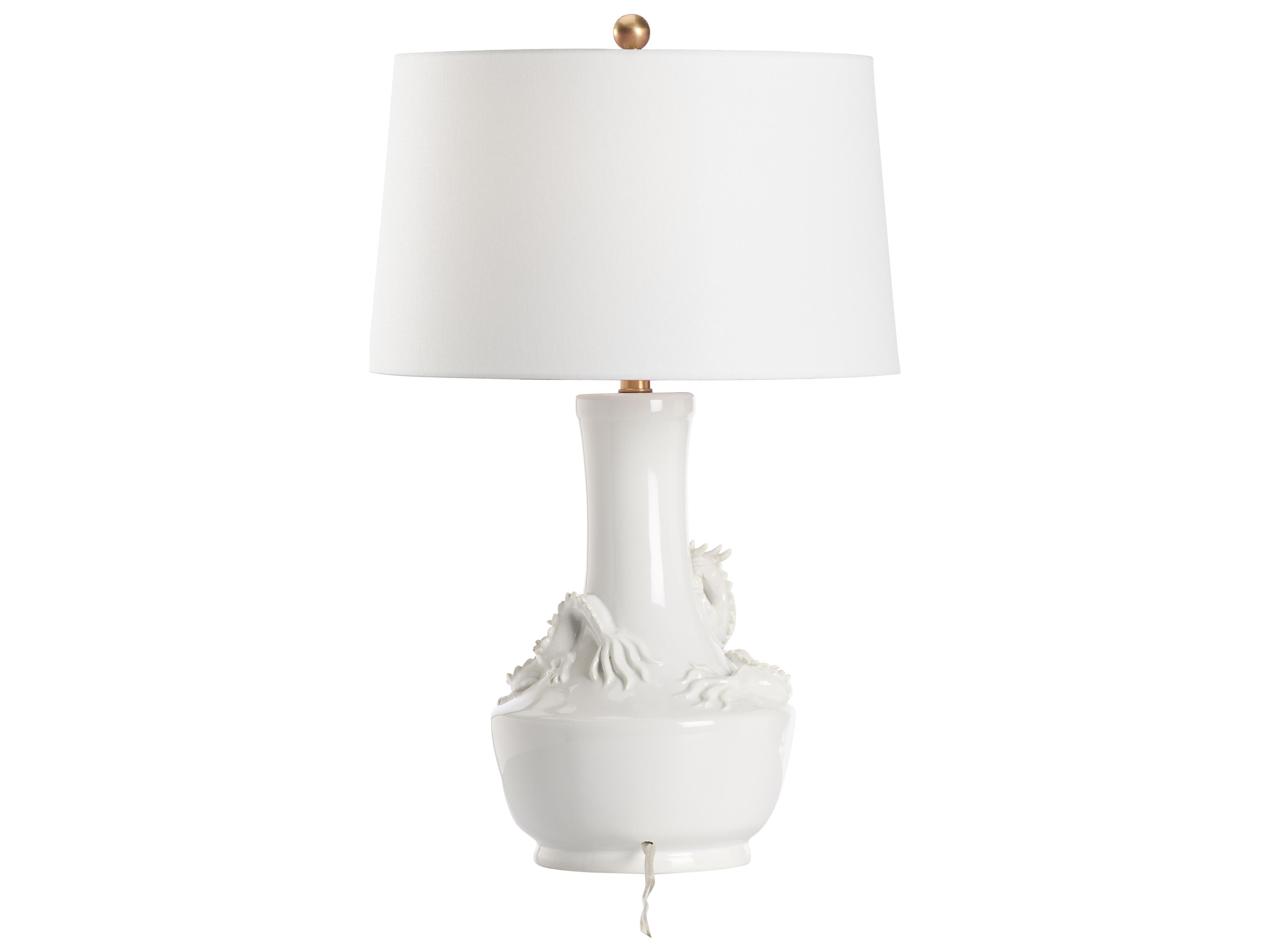 Chelsea House White Cream Linen Traditional Table Lamp