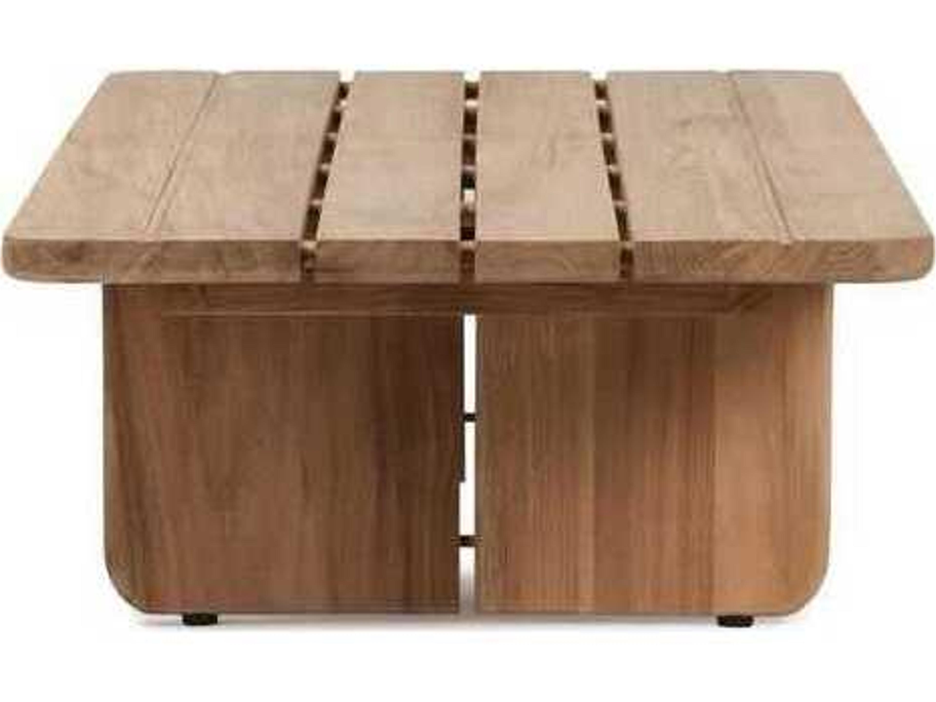 Classic Home Outdoor Hudson Natural Wood Rectangular Coffee Table