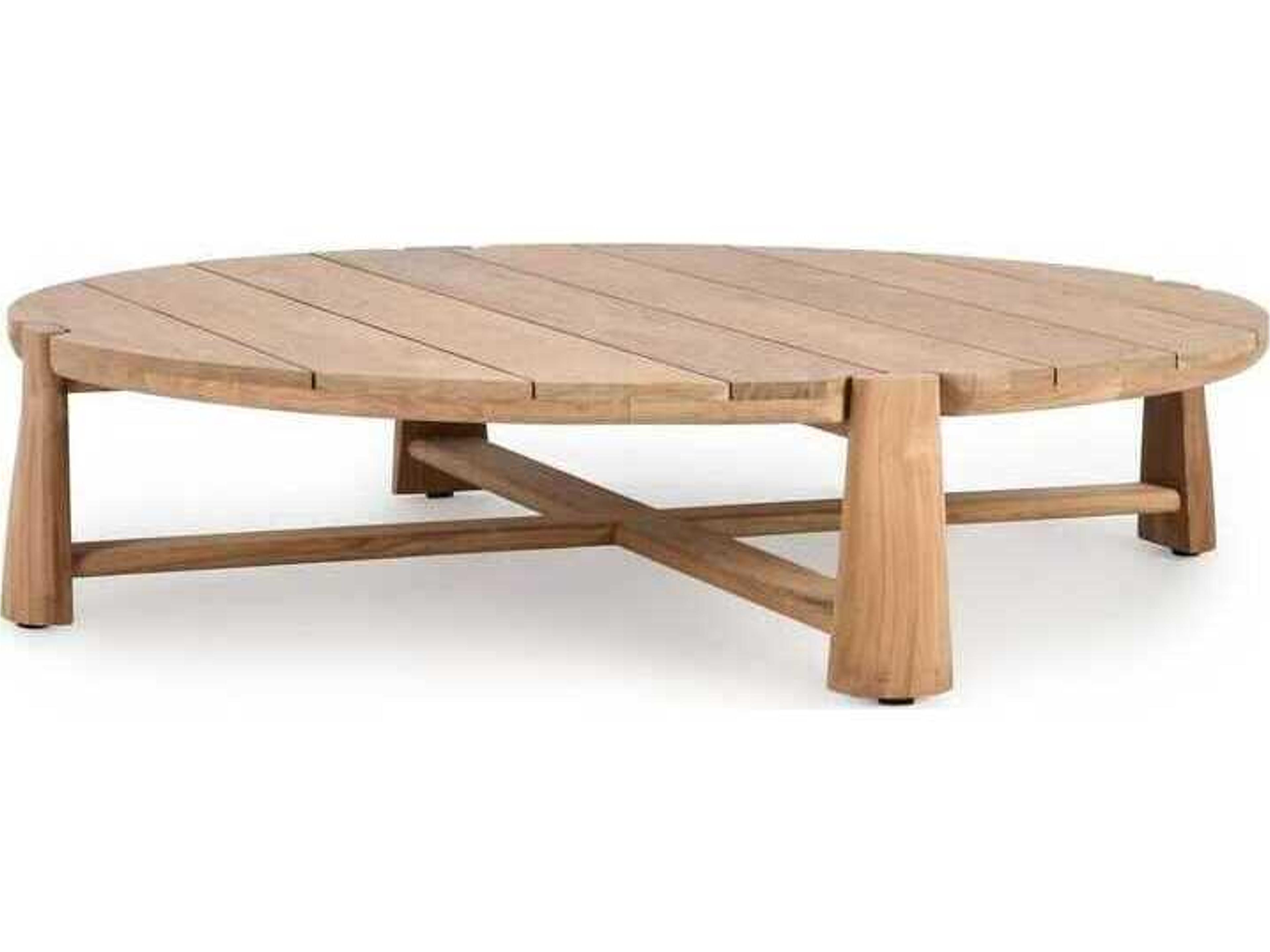 Classic Home Outdoor Aston Natural Wood Round Coffee Table