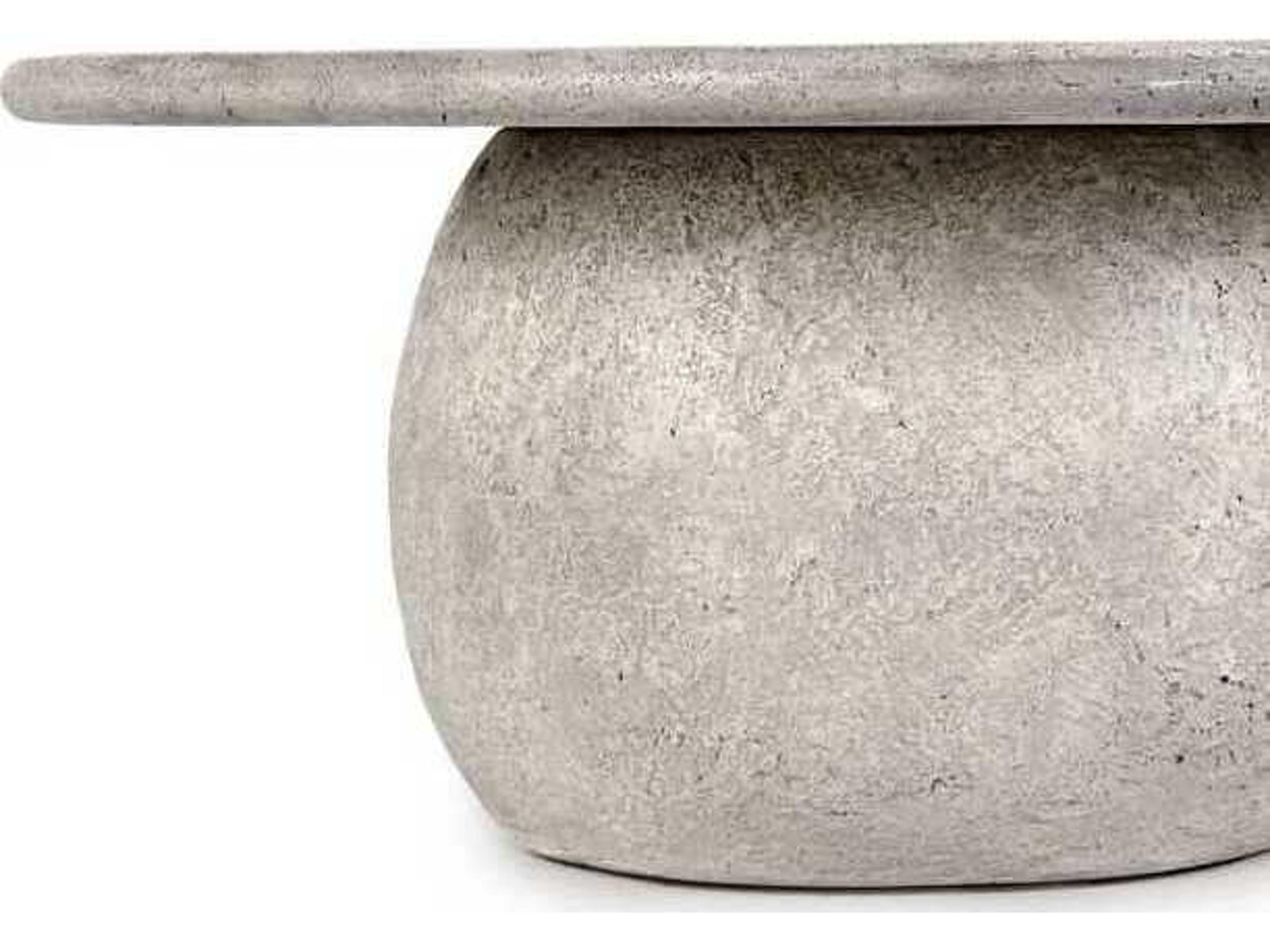 Classic Home Outdoor Britney Light Grey Concrete Round Coffee Table