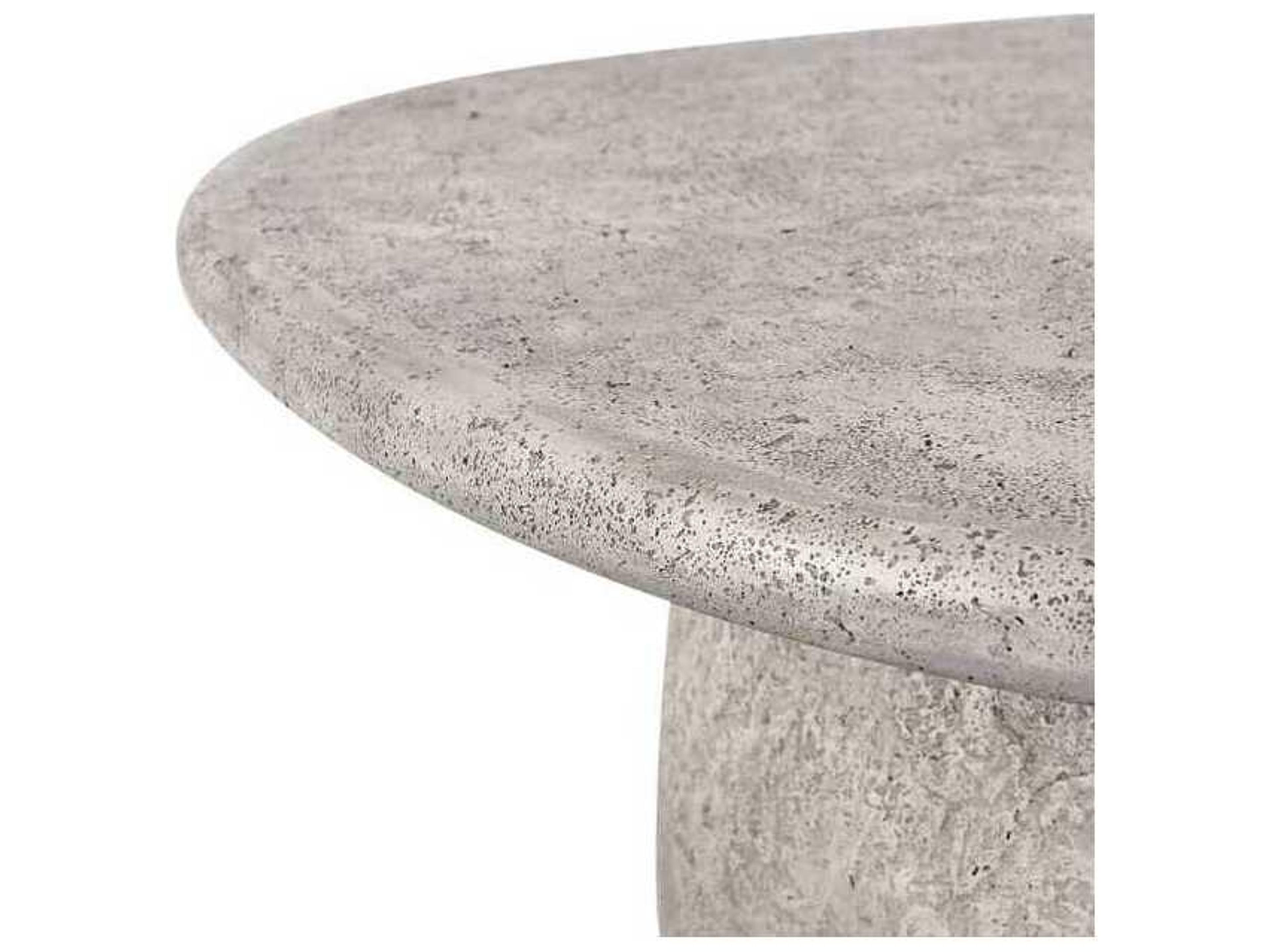 Classic Home Outdoor Britney Light Grey Concrete Round Coffee Table