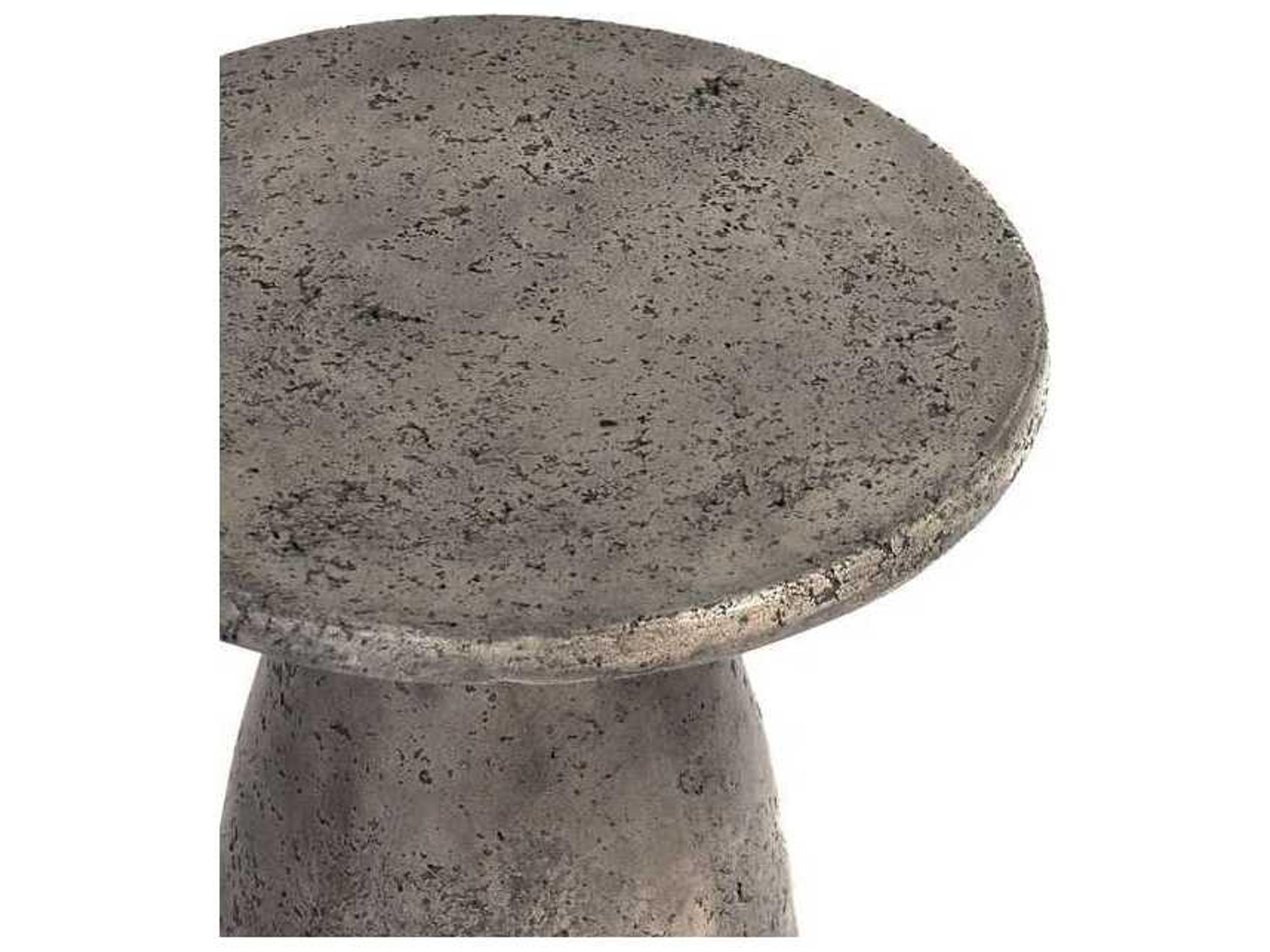 Classic Home Outdoor Collins Dark Grey Concrete Round End Table