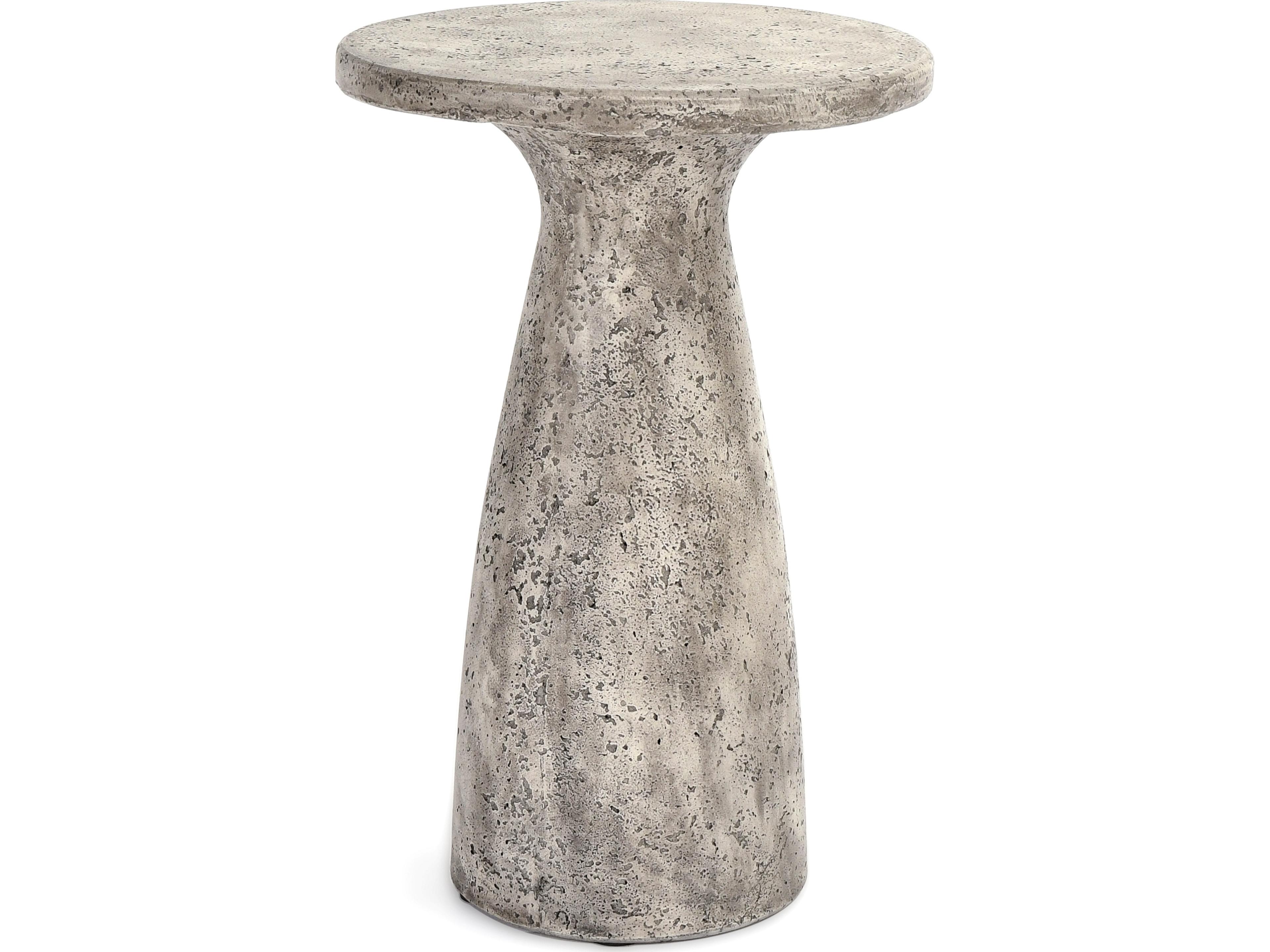 Collins Light Grey Concrete Round End Table