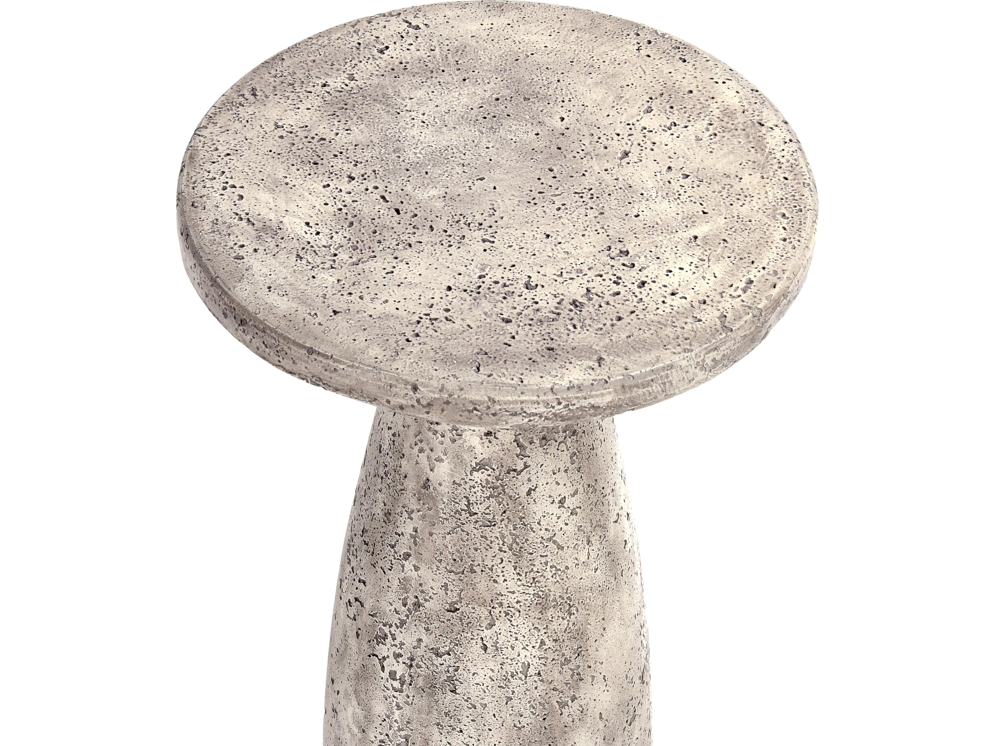 Classic Home Outdoor Collins Light Grey Concrete Round End Table