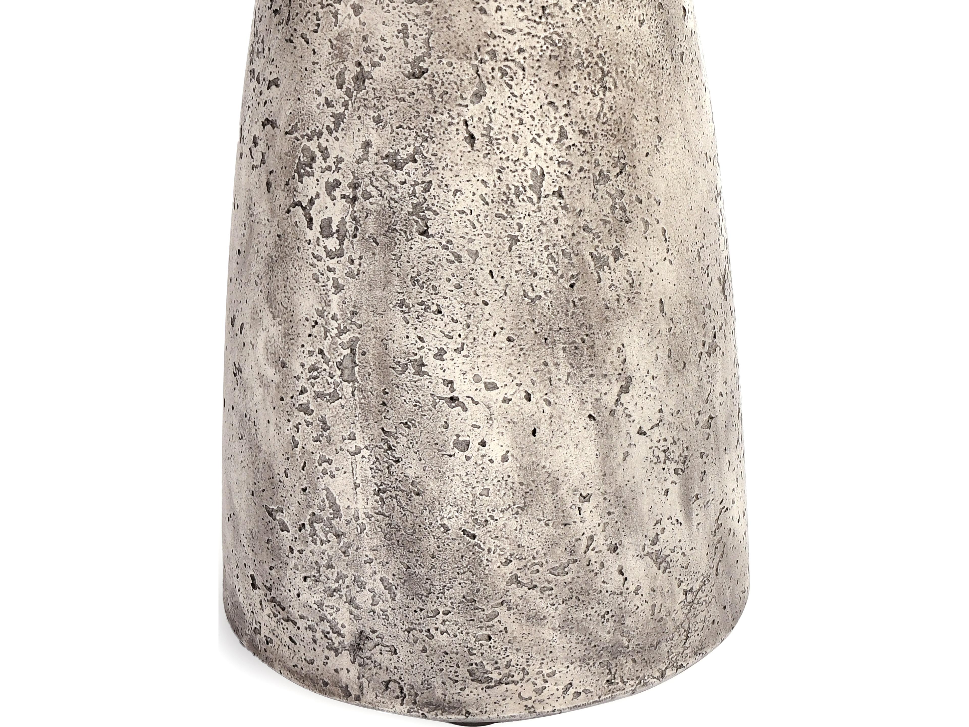 Classic Home Outdoor Collins Light Grey Concrete Round End Table