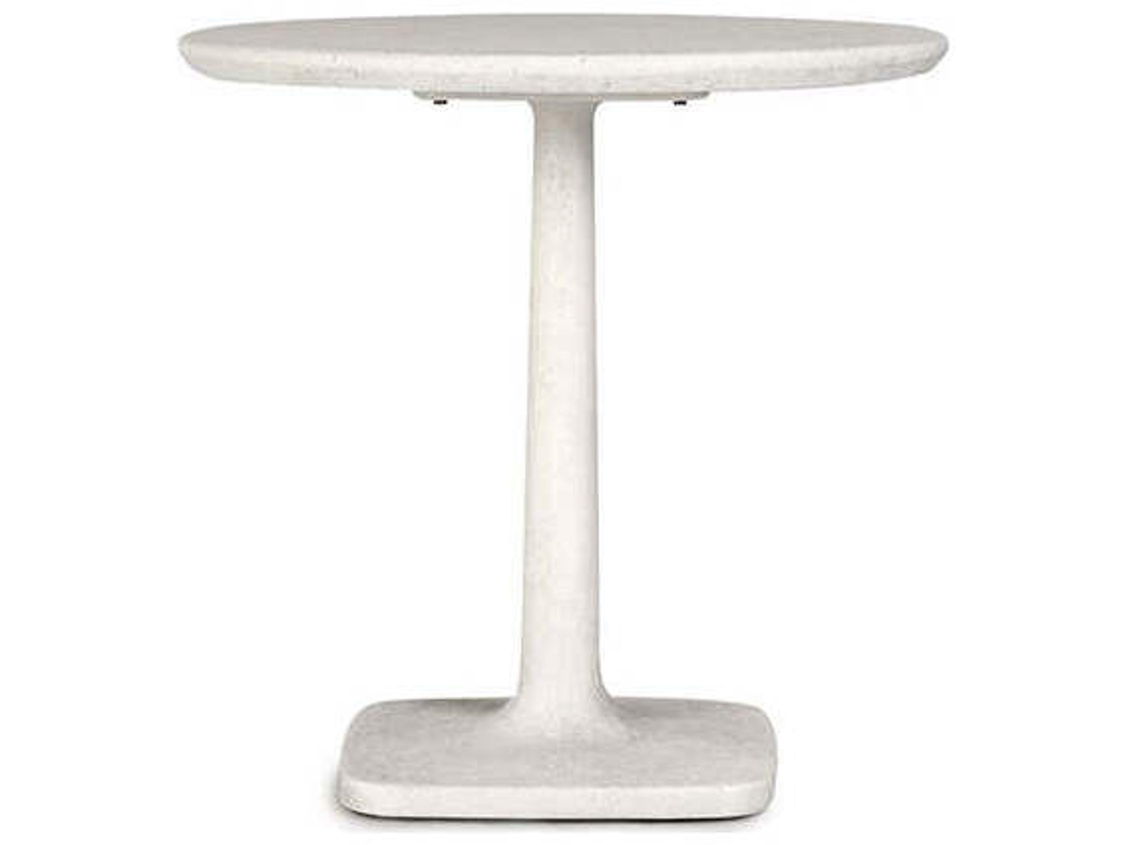 Classic Home Outdoor Paulina White Concrete Round Bistro Table