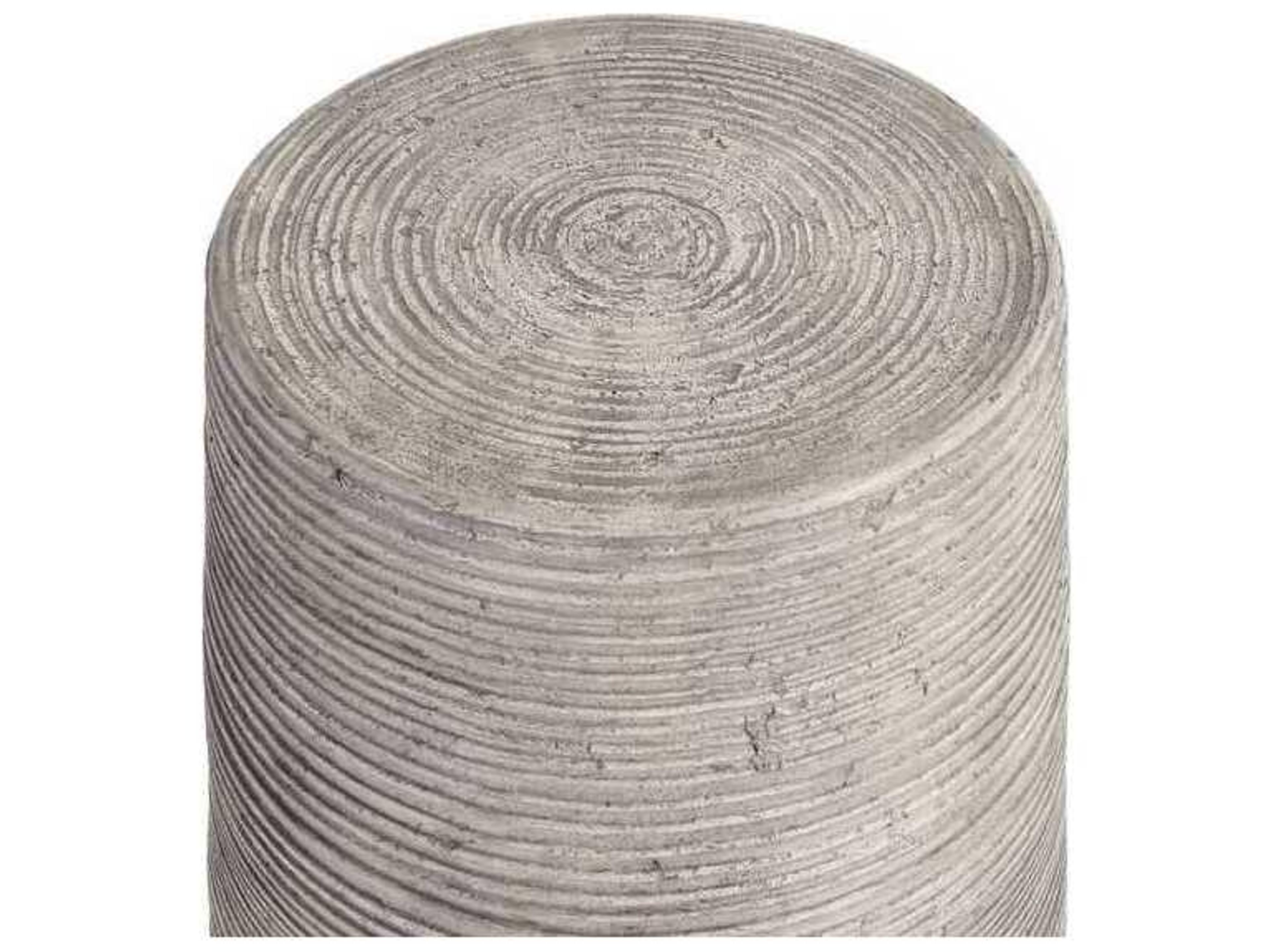 Classic Home Outdoor Nellie Rough Light Grey Concrete Round End Table