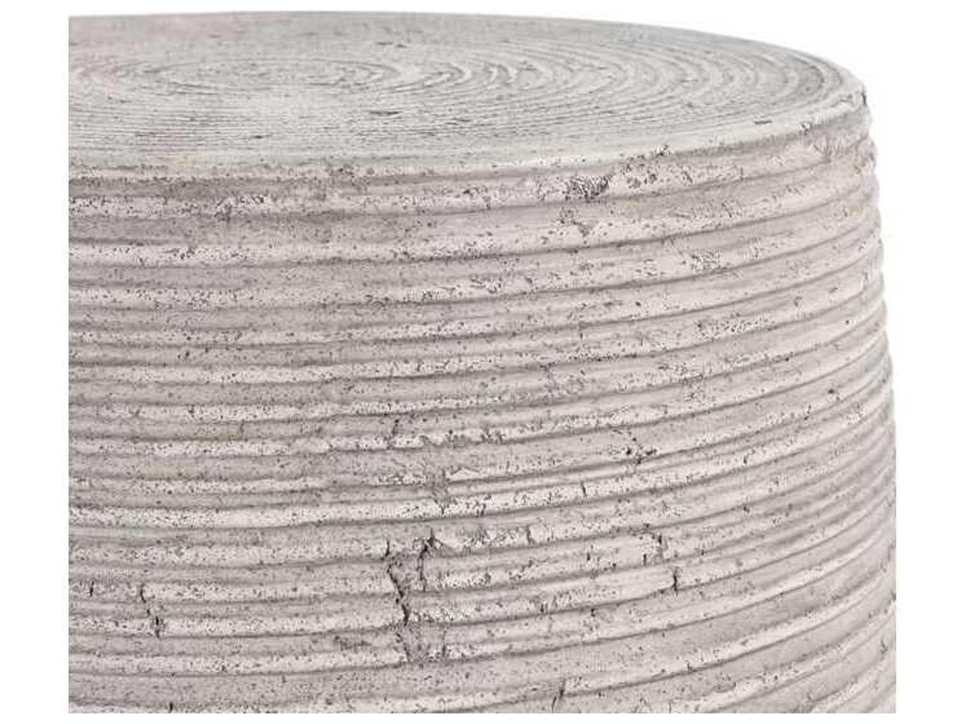 Classic Home Outdoor Nellie Rough Light Grey Concrete Round End Table