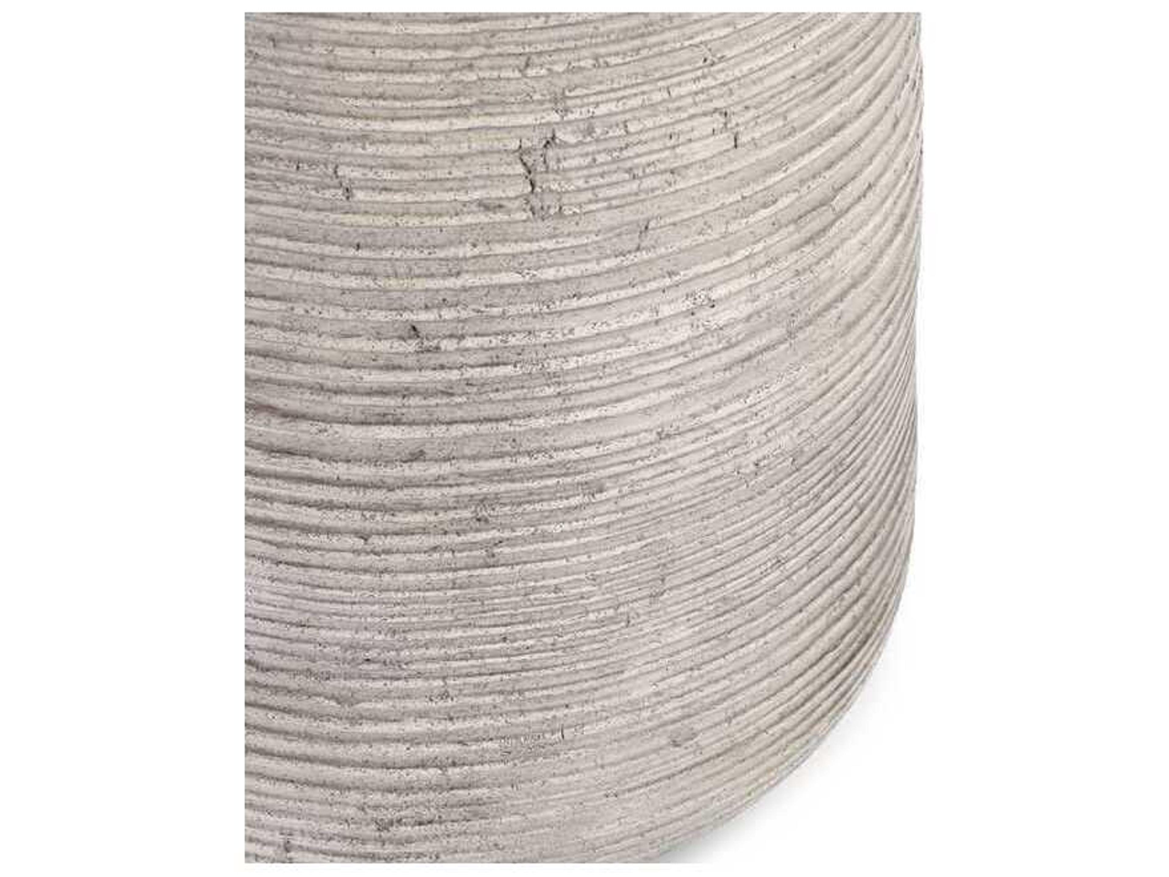 Classic Home Outdoor Nellie Rough Light Grey Concrete Round End Table