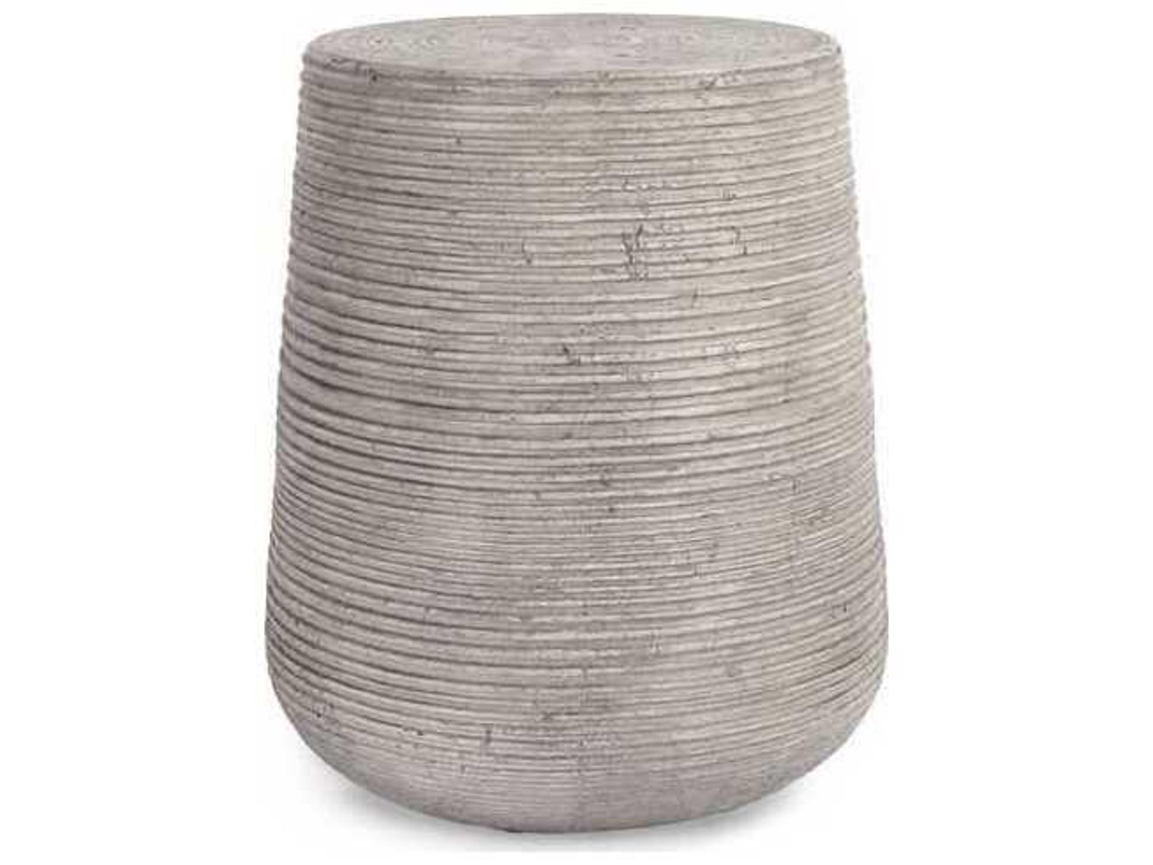 Nellie Rough Light Grey Concrete Round End Table