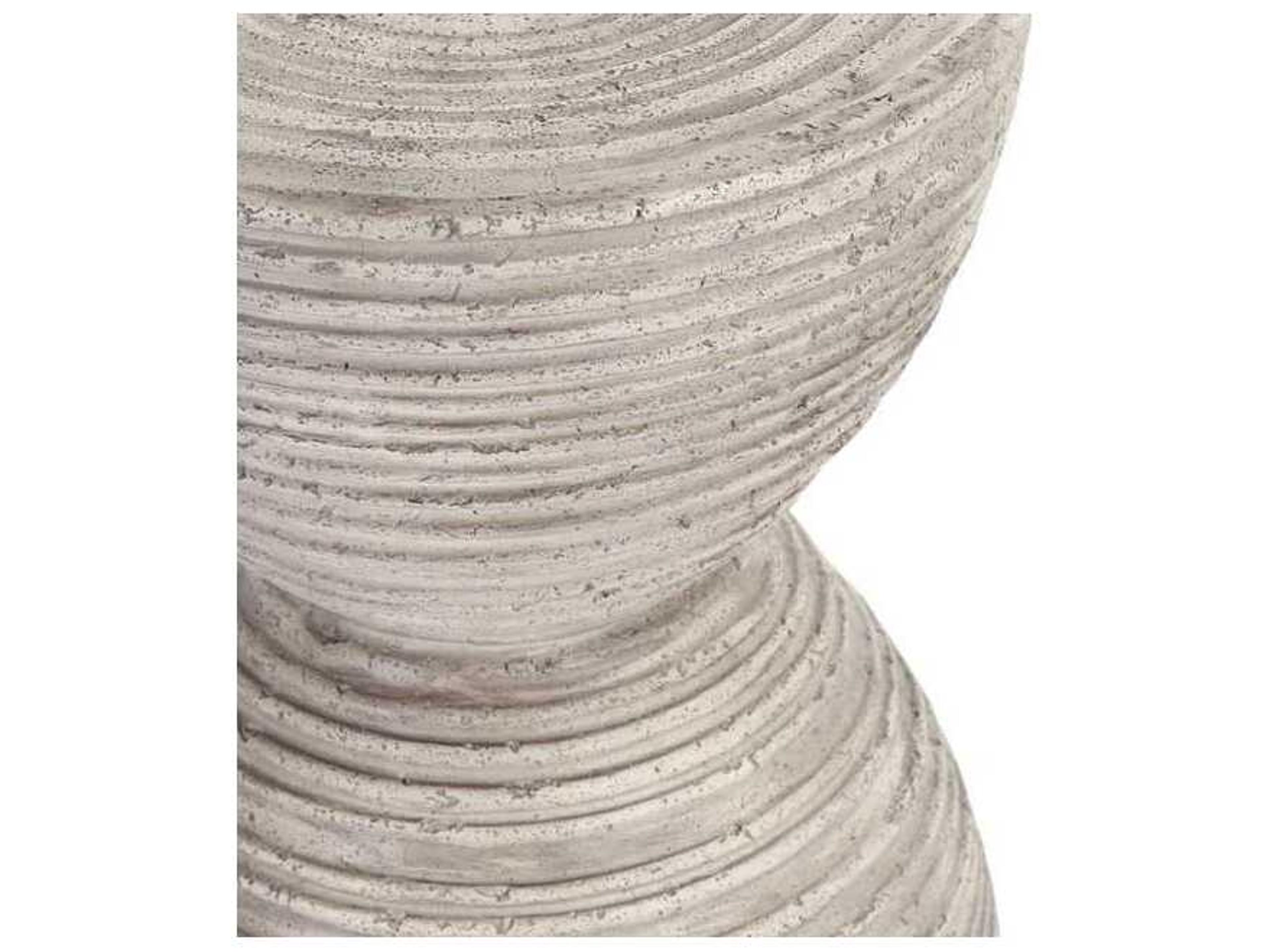 Classic Home Outdoor Corey Rough Light Grey Concrete Round End Table