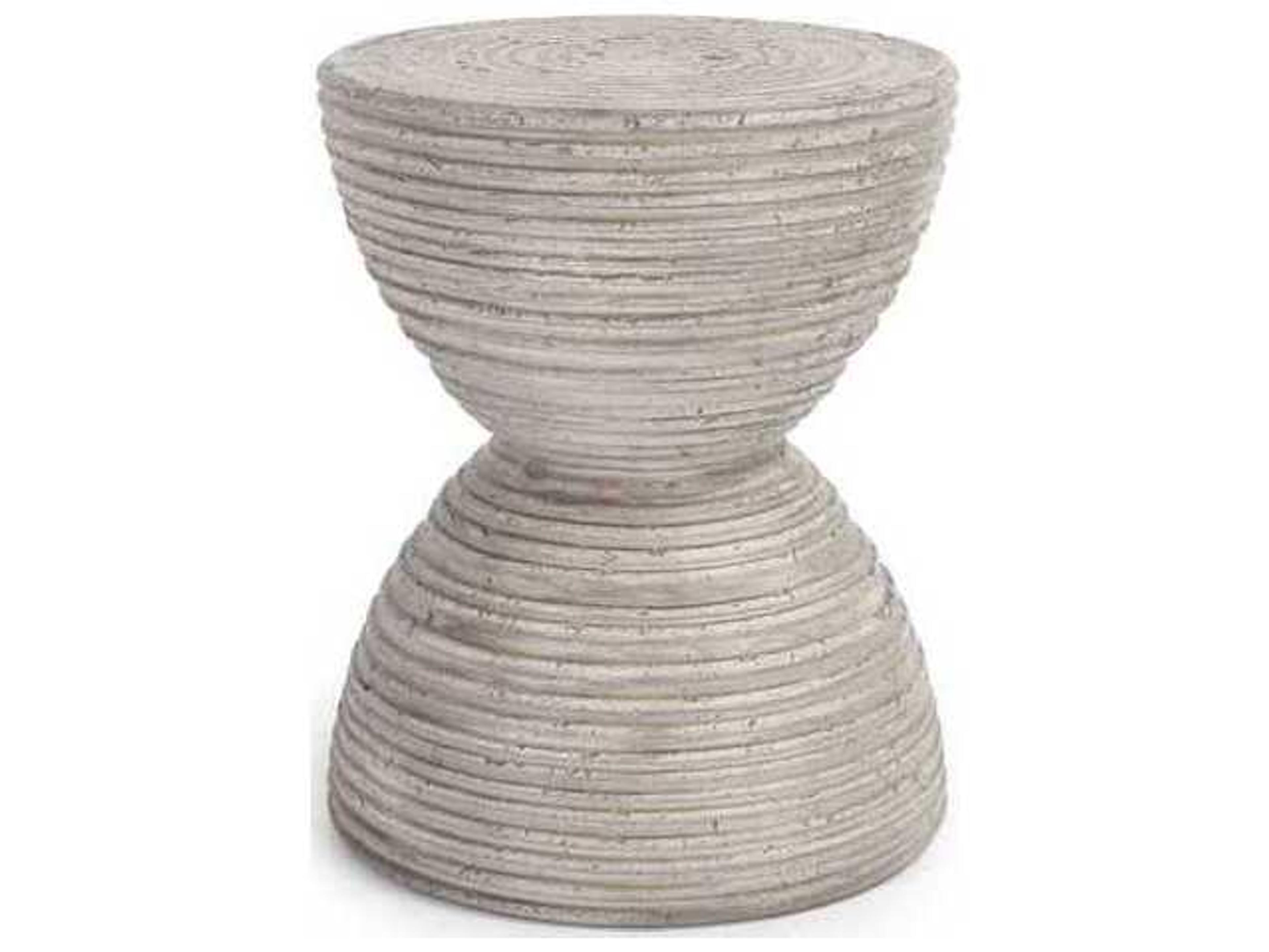 Corey Rough Light Grey Concrete Round End Table