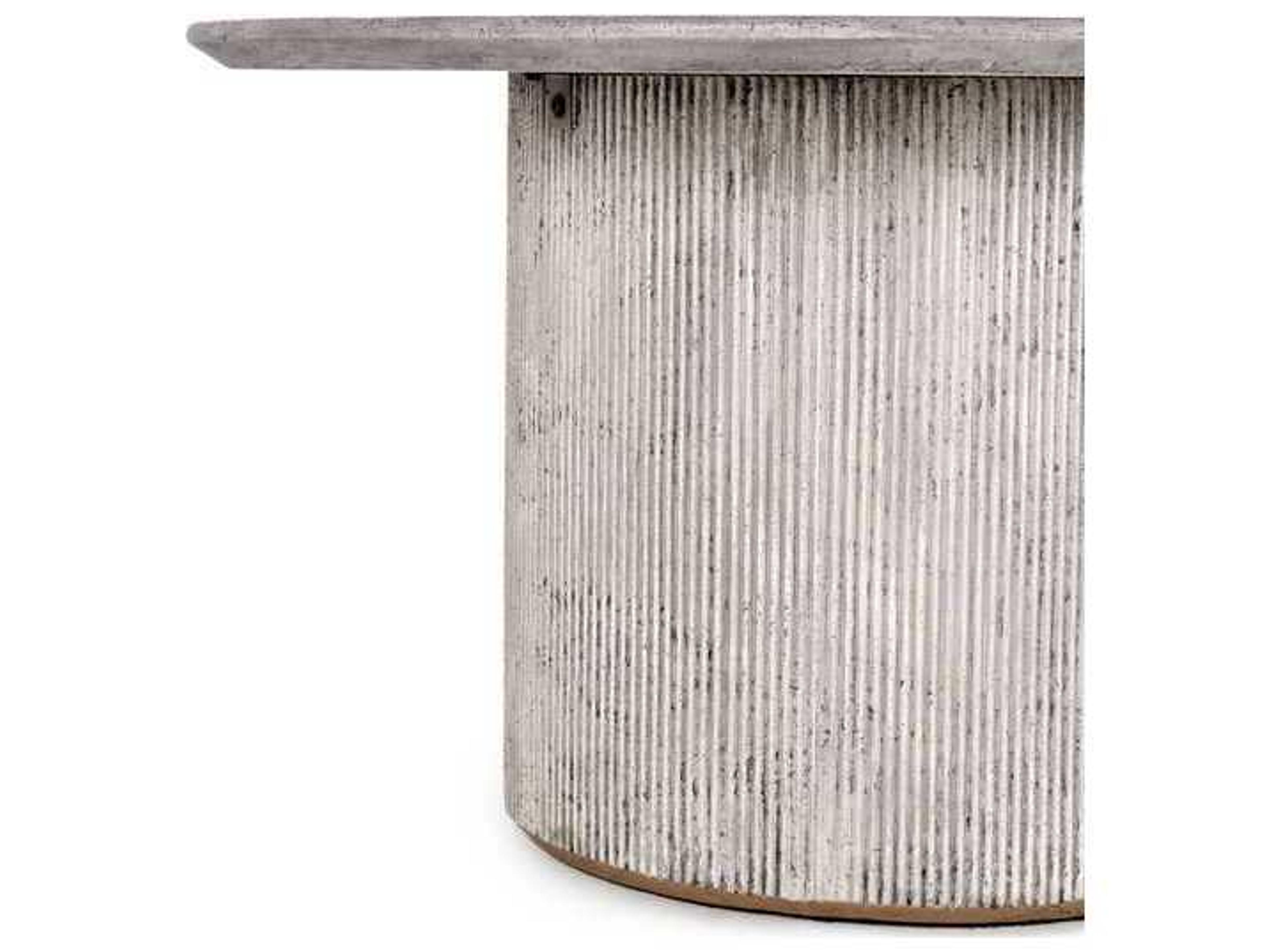Classic Home Outdoor Debbie Light Grey Concrete Round Dining Table