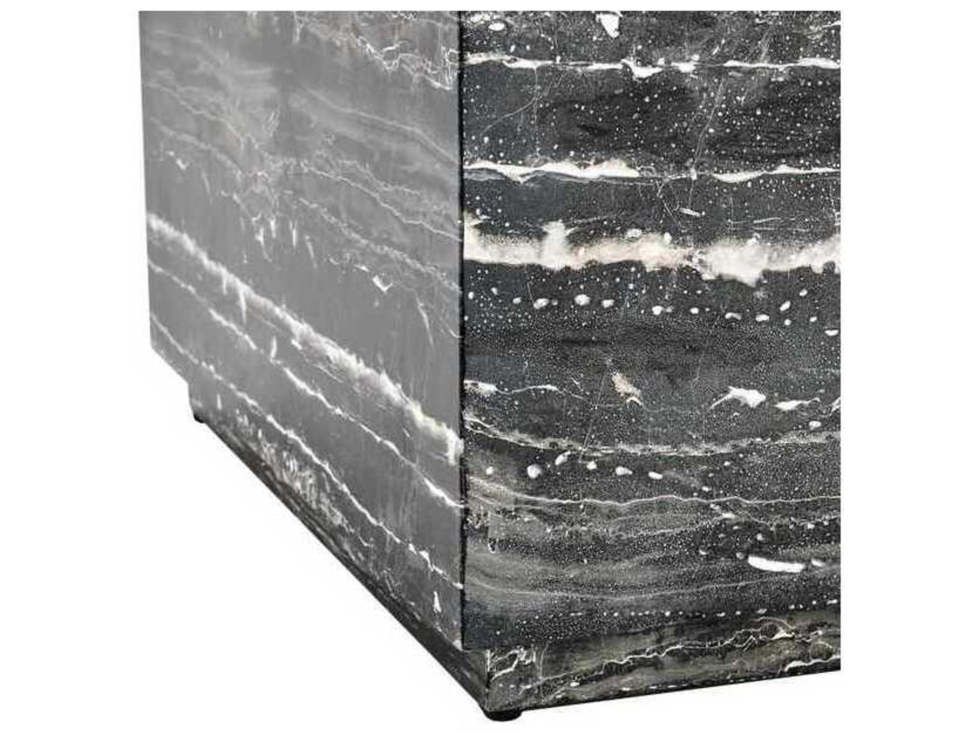 Classic Home Outdoor Arlette Black Concrete Square Coffee Table