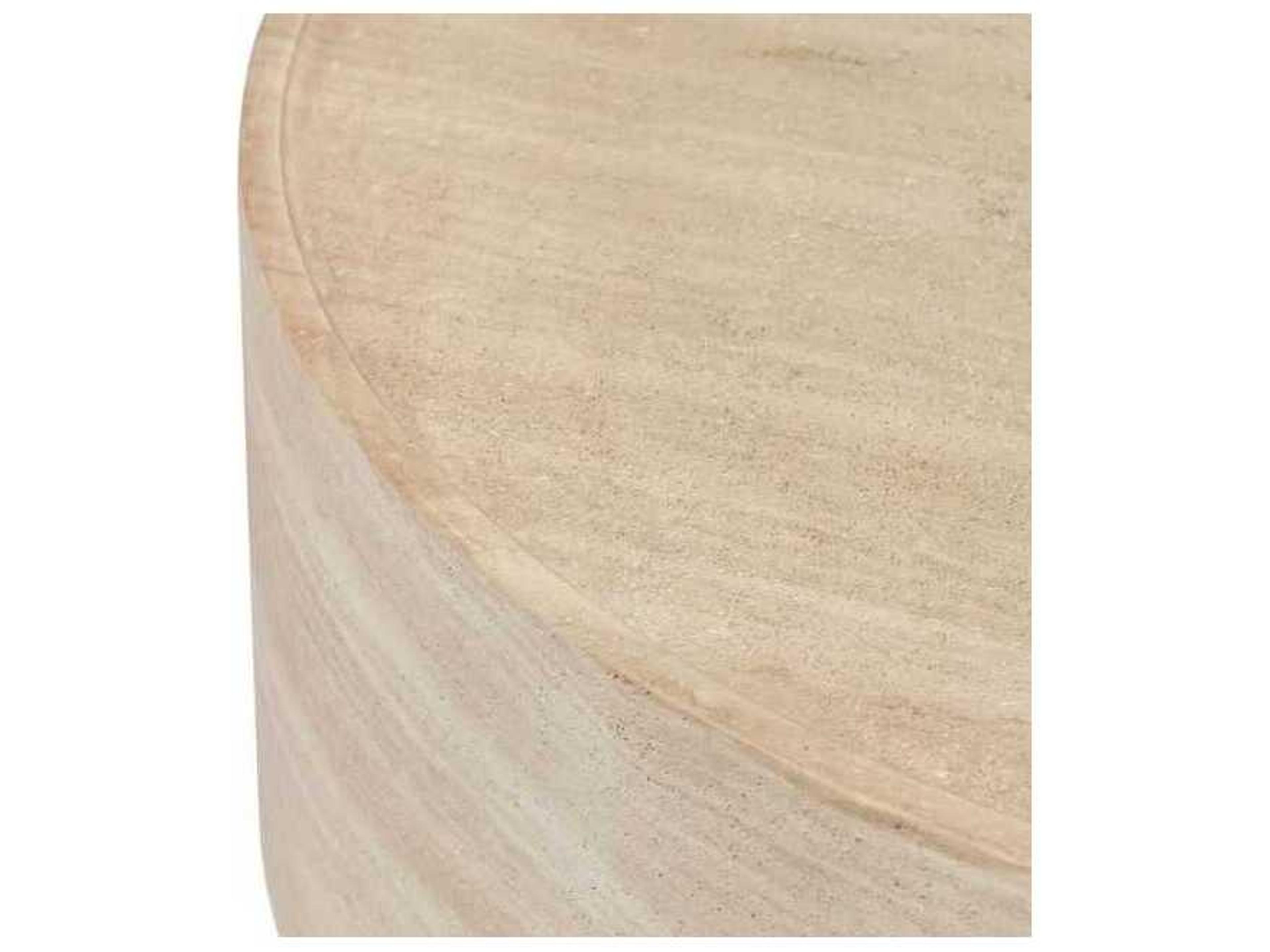 Classic Home Outdoor Mckenna Beige Concrete Round Coffee Table