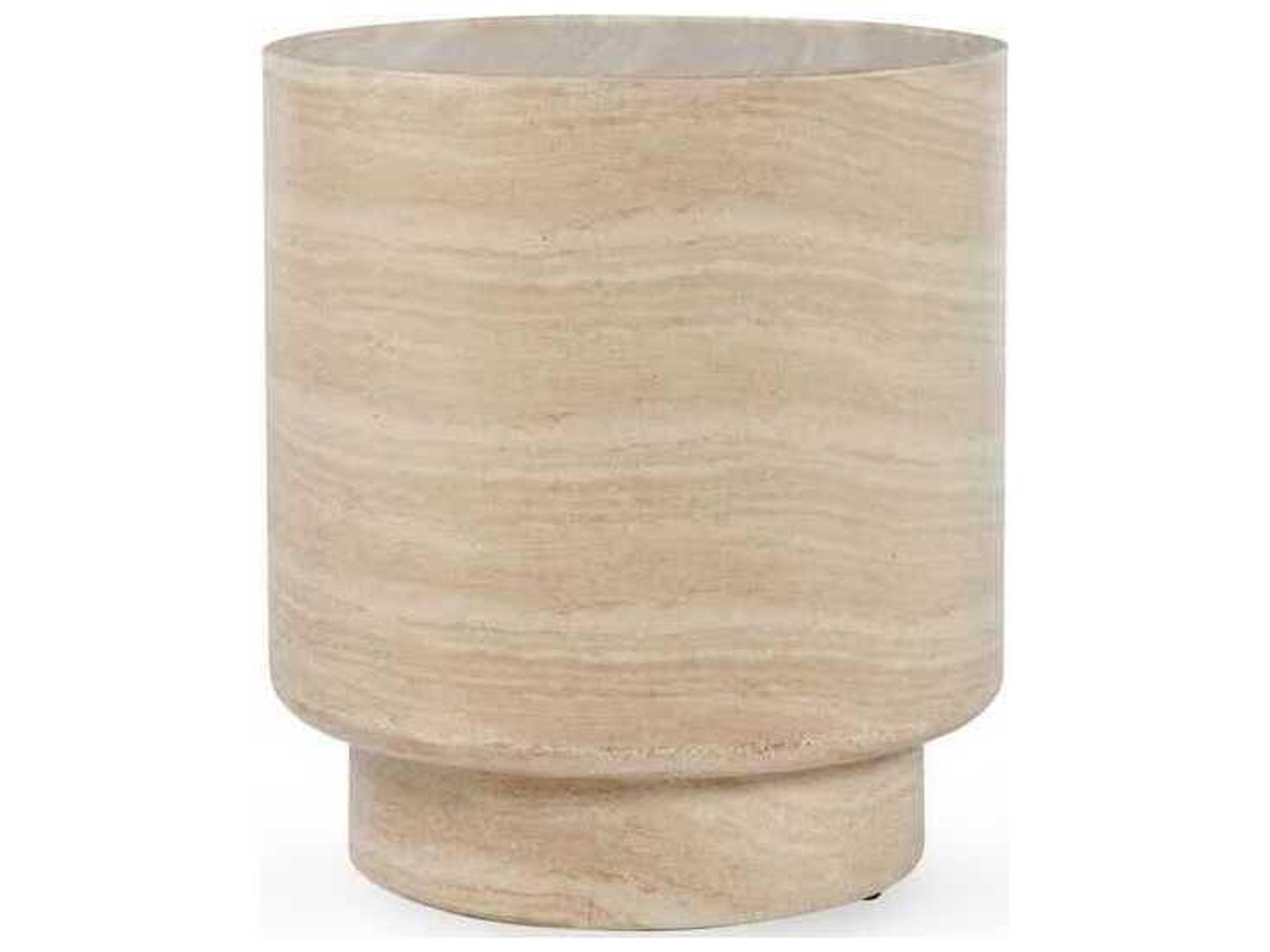 Mckenna Beige Concrete Round End Table