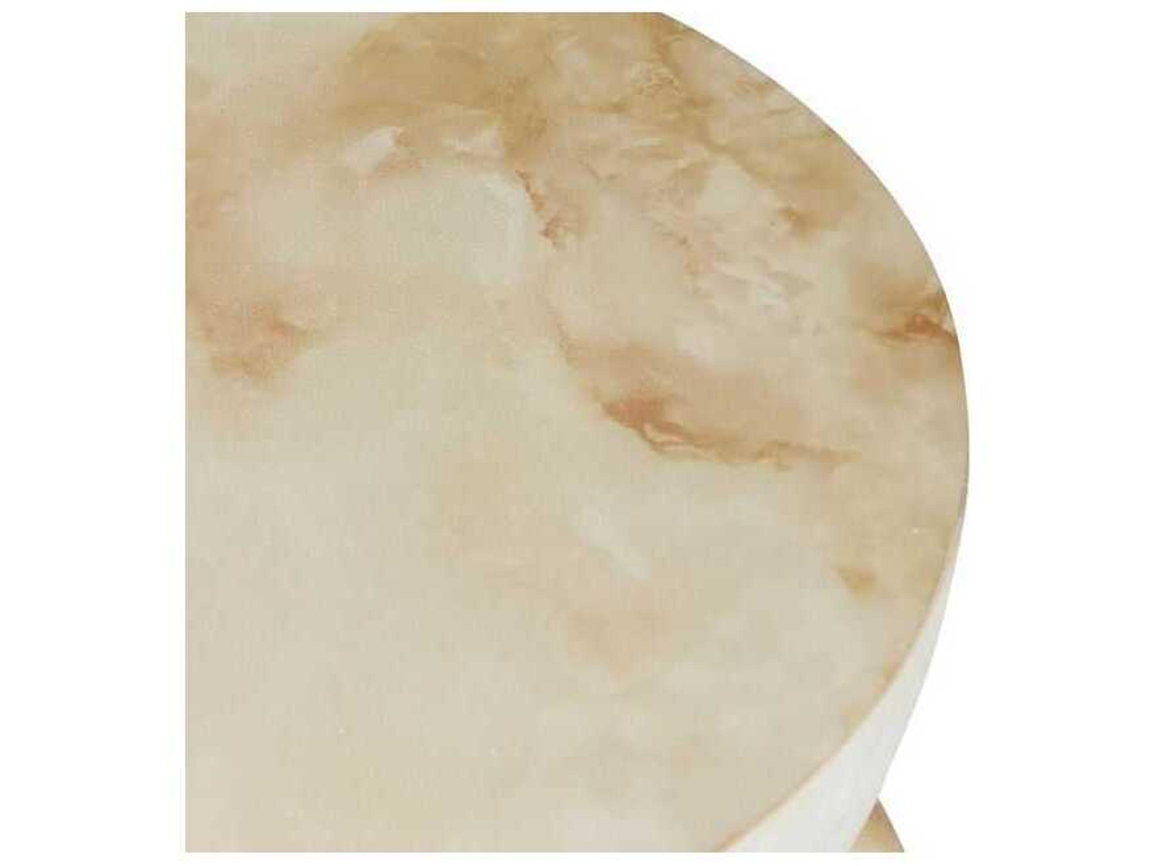 Classic Home Outdoor Leva Cream Concrete Round End Table