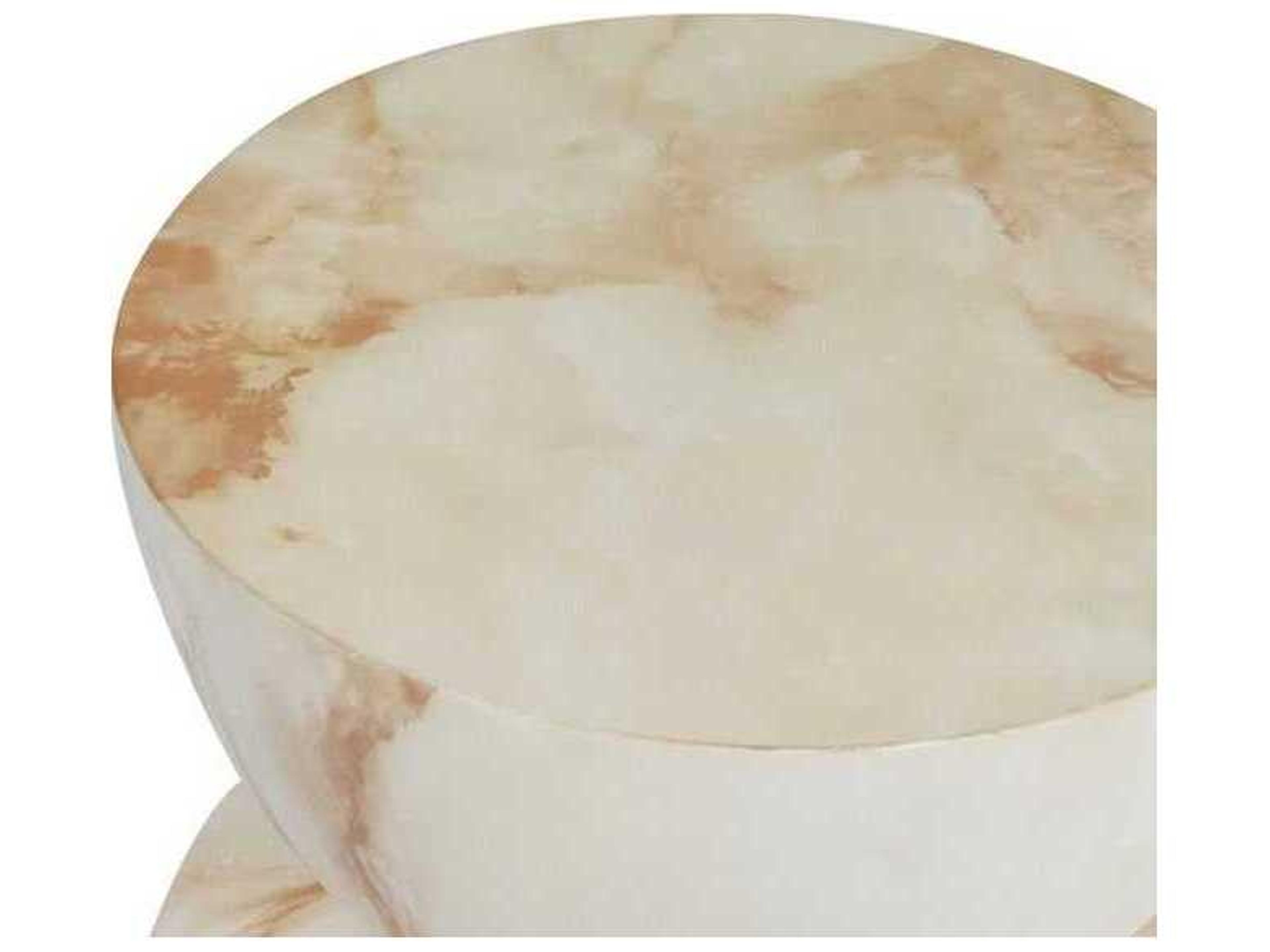 Classic Home Outdoor Leva Cream Concrete Round End Table