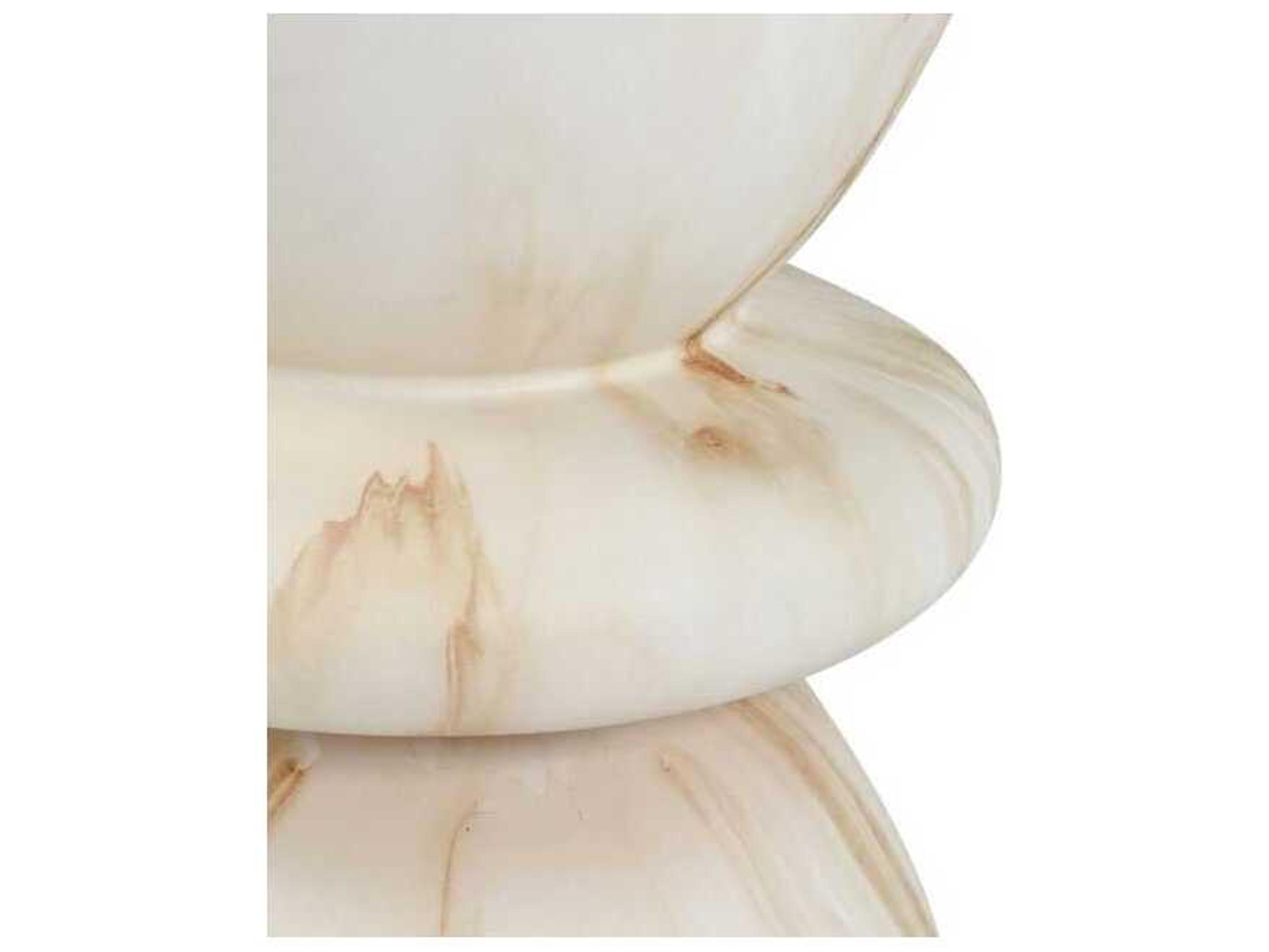 Classic Home Outdoor Leva Cream Concrete Round End Table