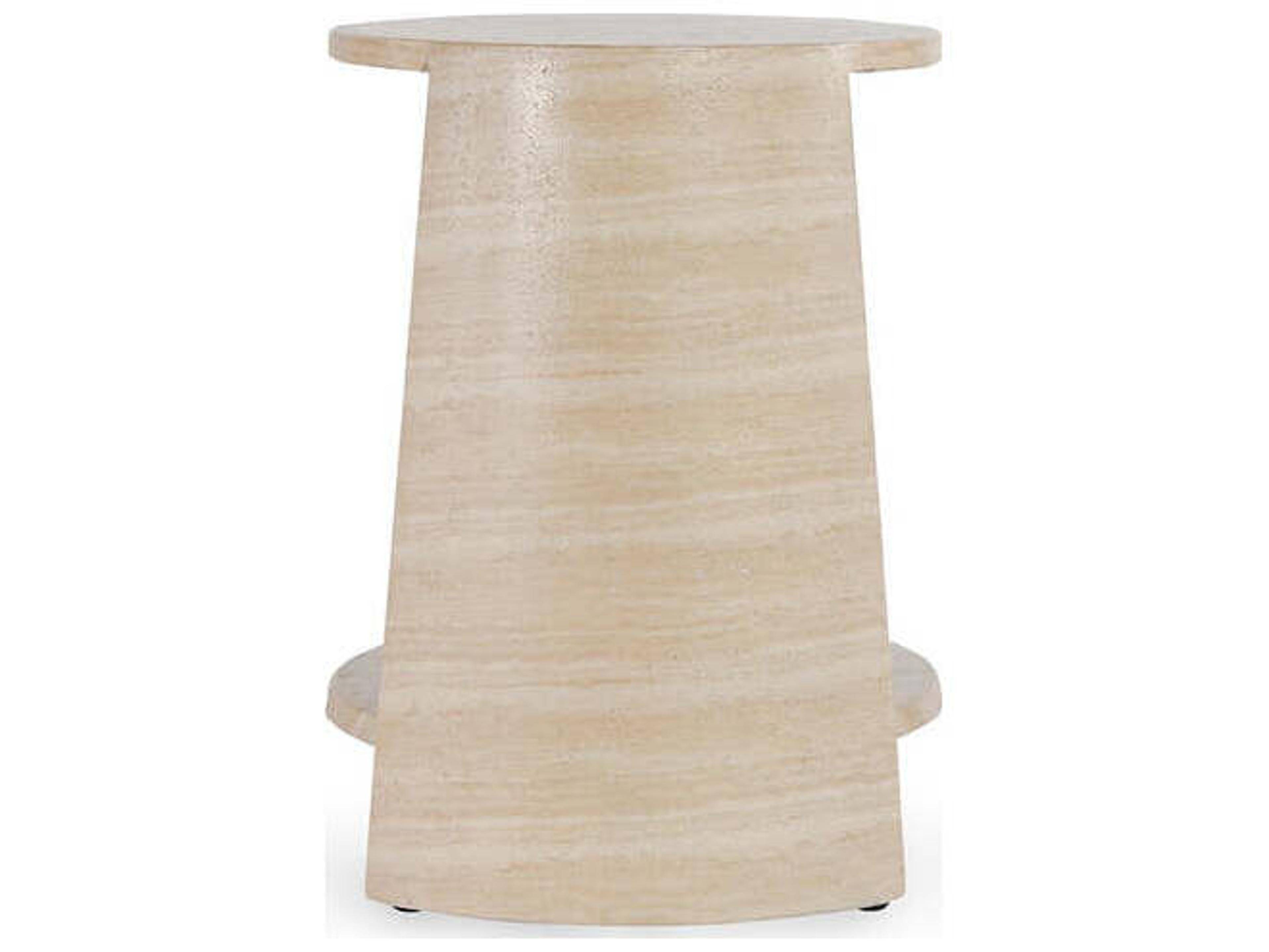 Classic Home Outdoor Rosen Beige Concrete Oval End Table
