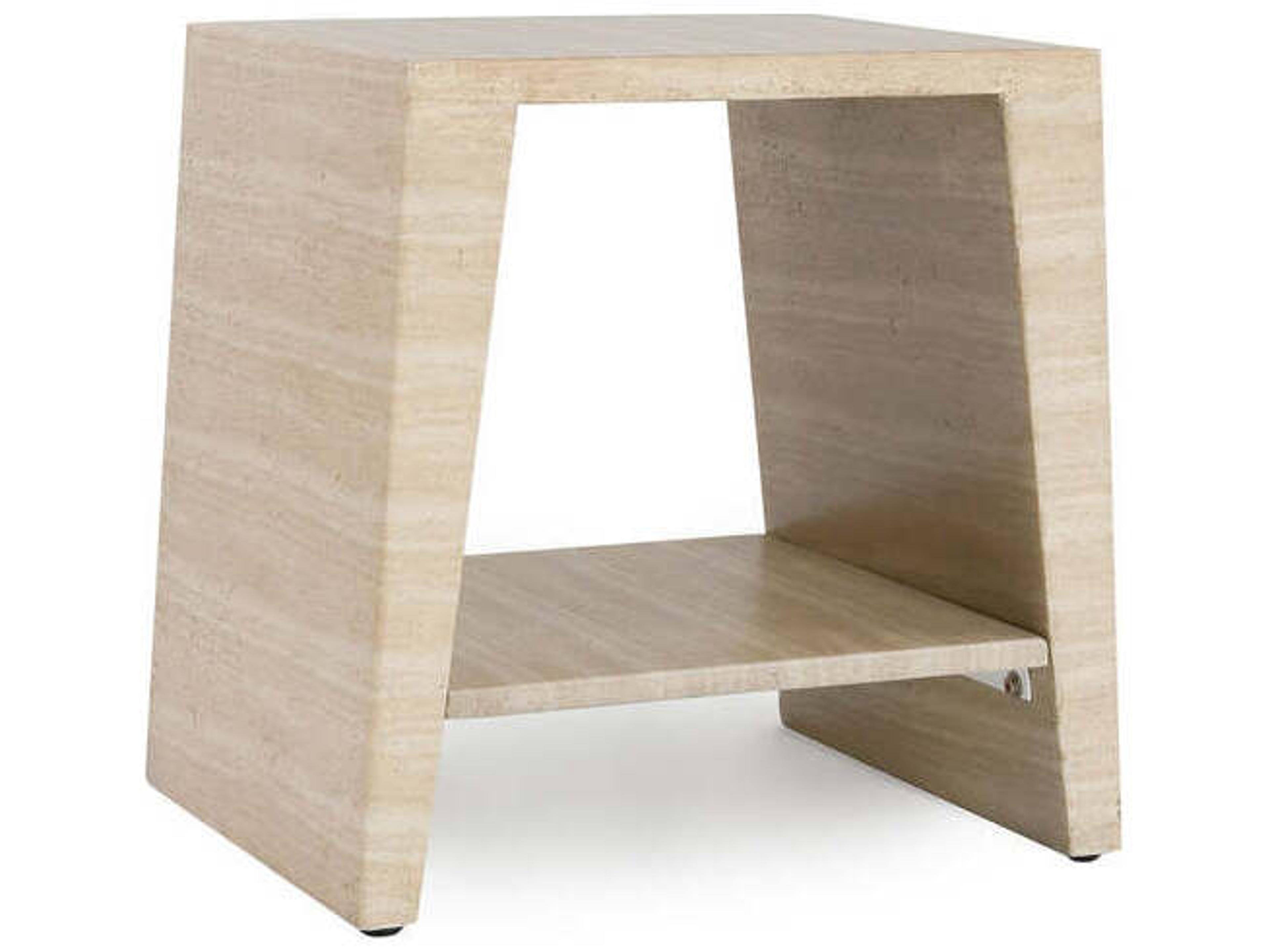 Rosen Beige Concrete Rectangular End Table