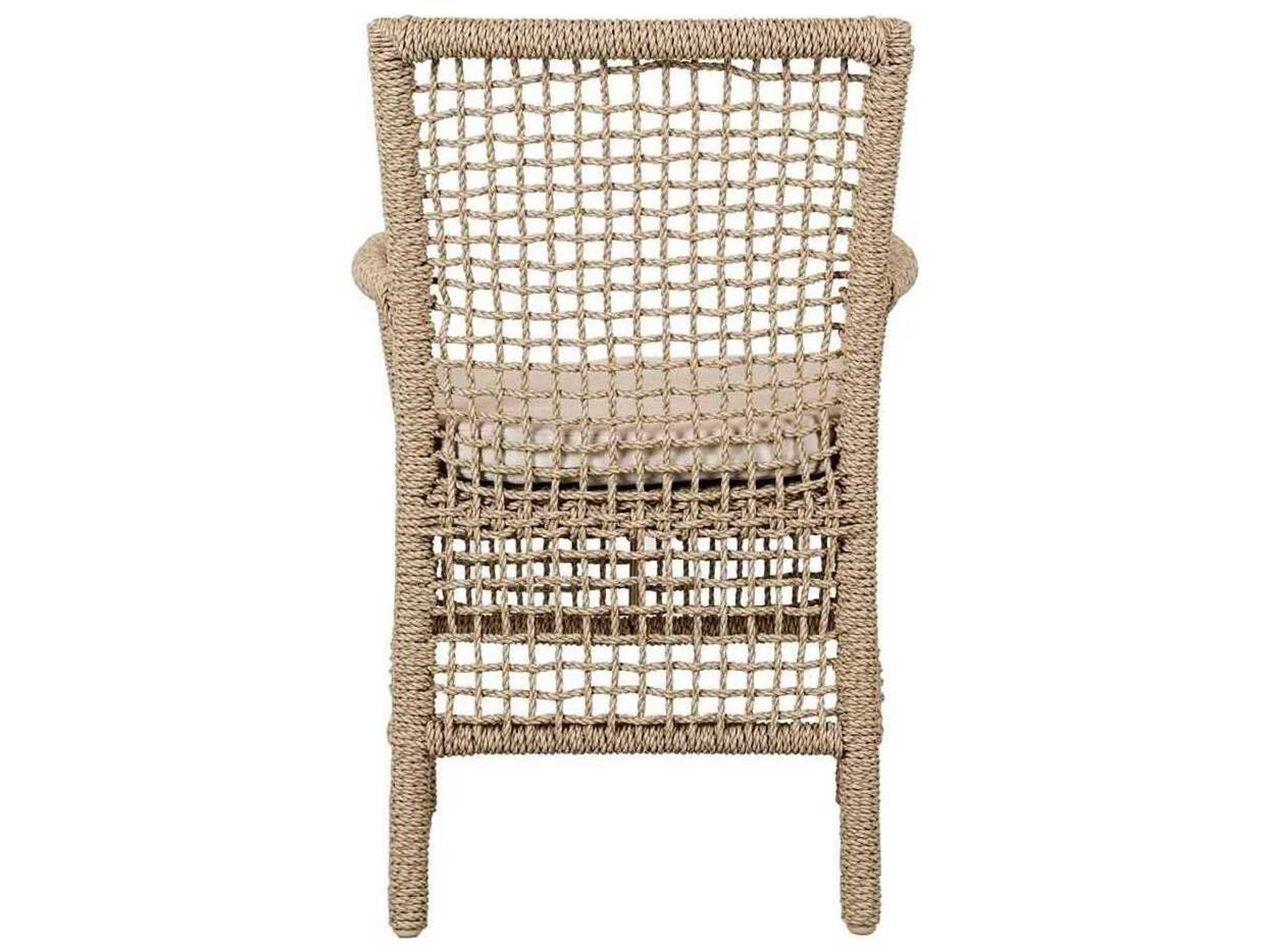 Classic Home Outdoor Brisbane Natural Brown Aluminum Cushion Dining Chair