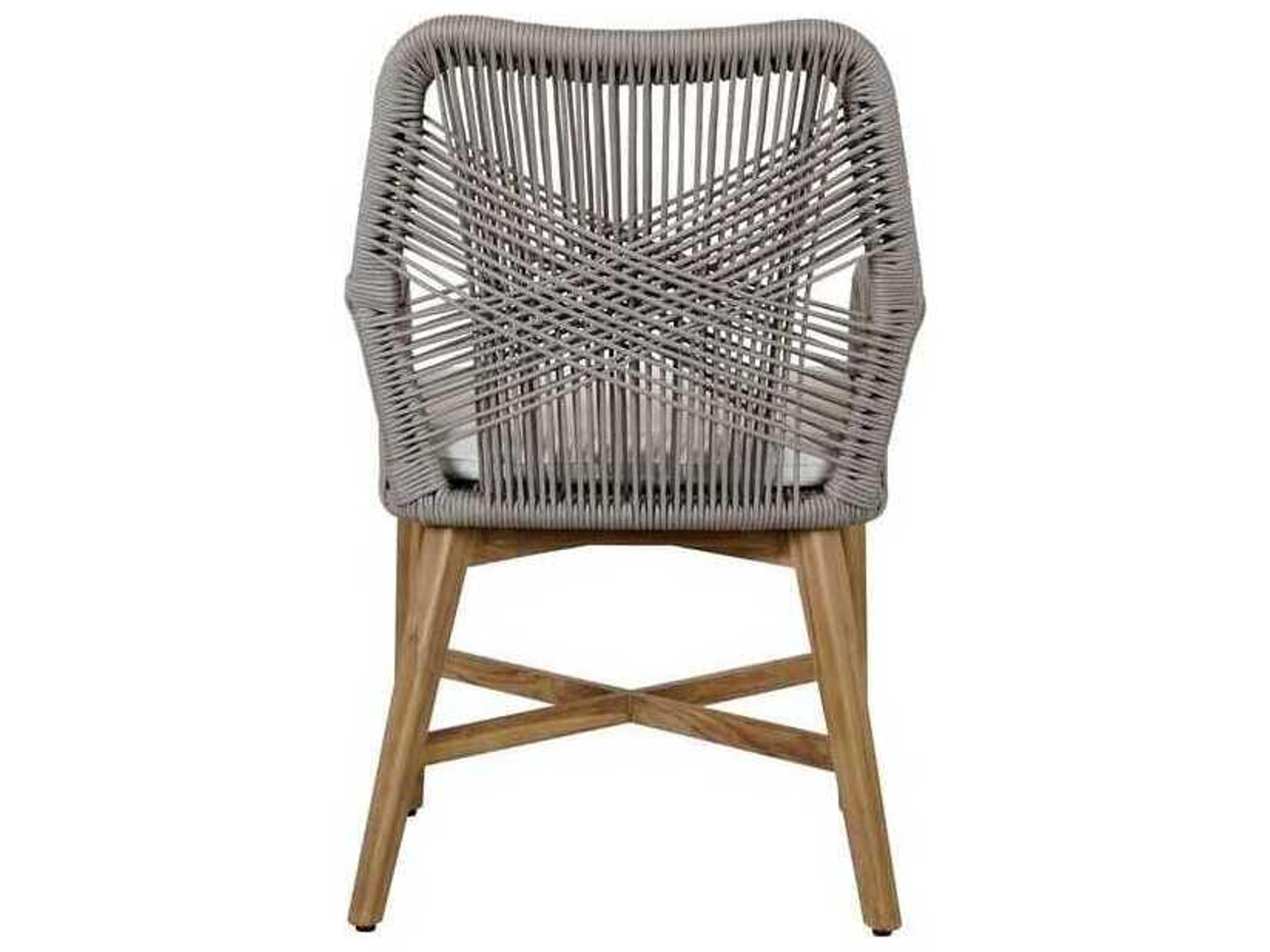 Classic Home Outdoor Marley Ash Gray, Brown Wood Cushion Dining Chair