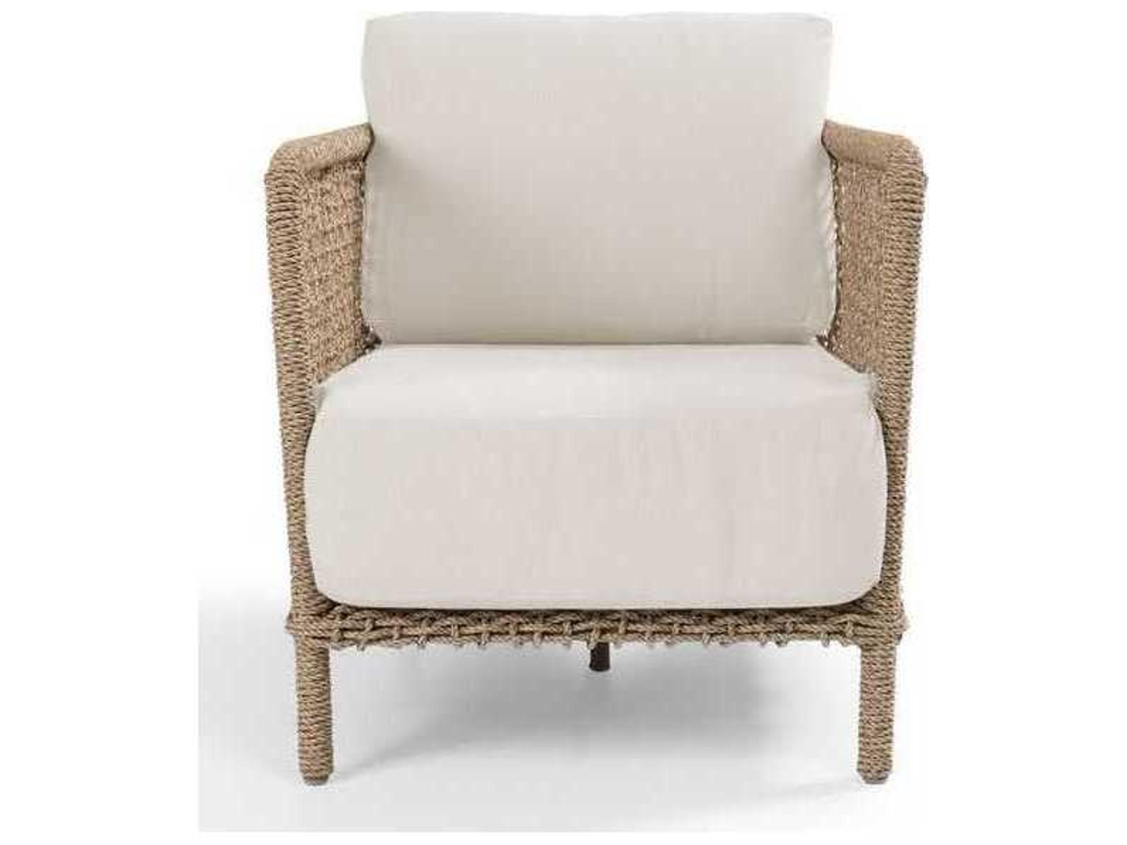 Classic Home Outdoor Brisbane Natural Brown, Cream Rope Cushion Lounge Chair